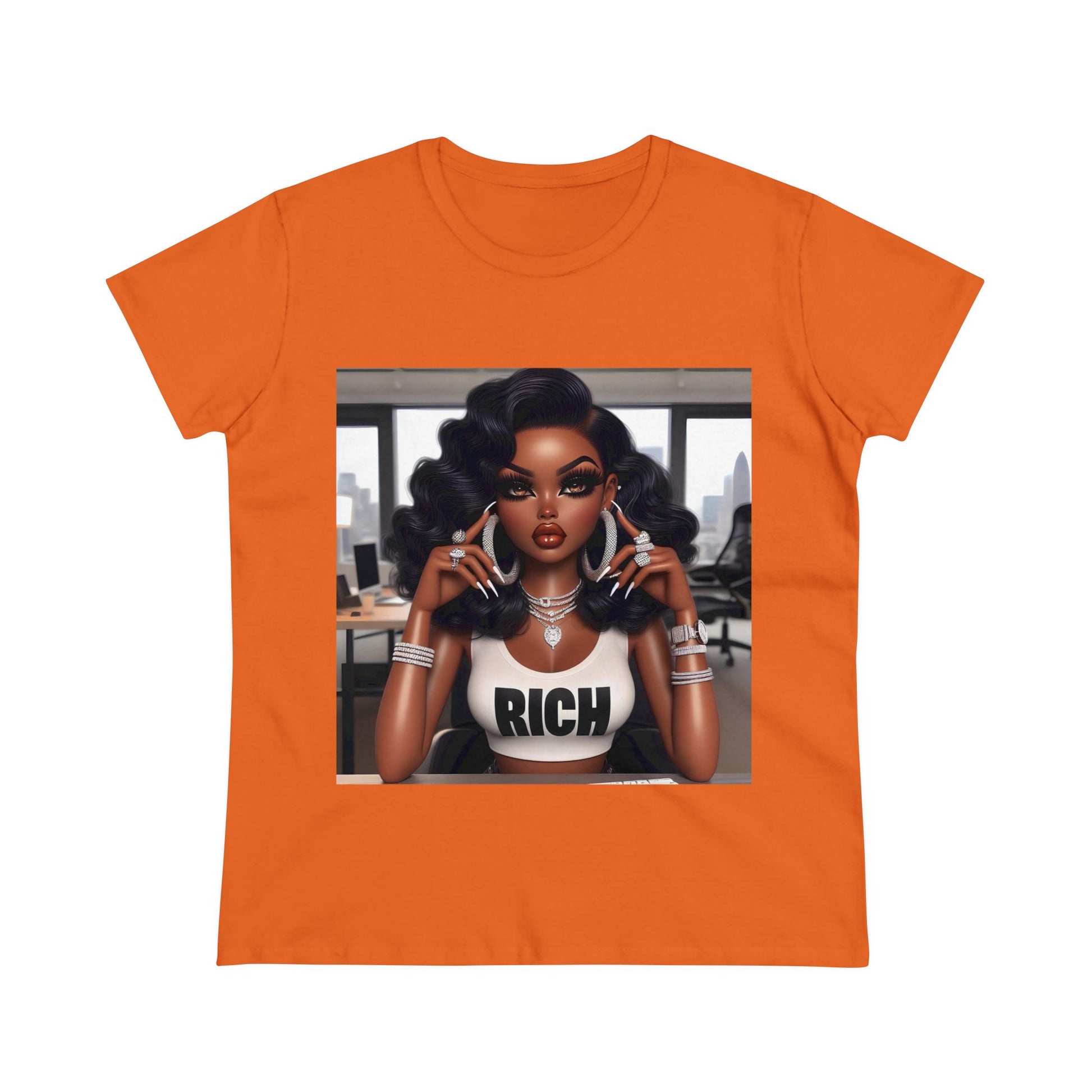 Rich Girl T-Shirt T-Shirt Printify Orange S
