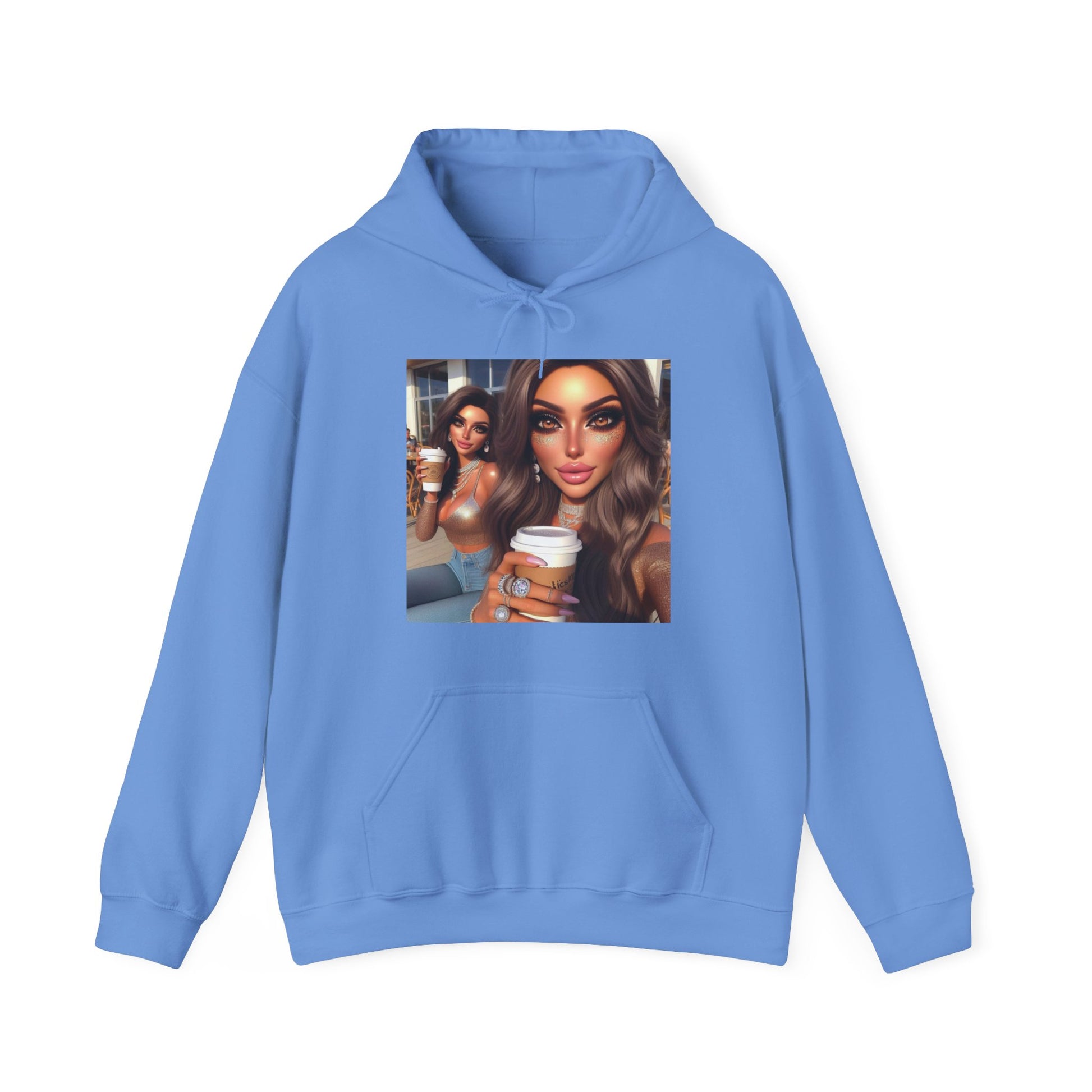 Coffee Baddies Hoodie Hoodie Printify Carolina Blue S