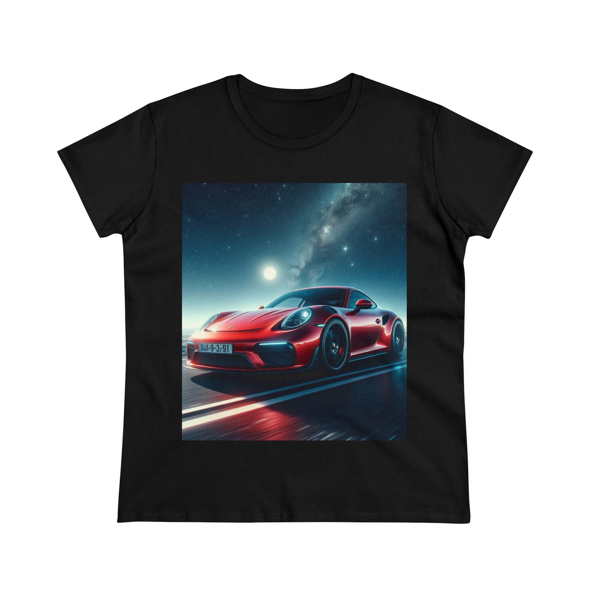 Red Porsche T-Shirt T-Shirt Printify Black S