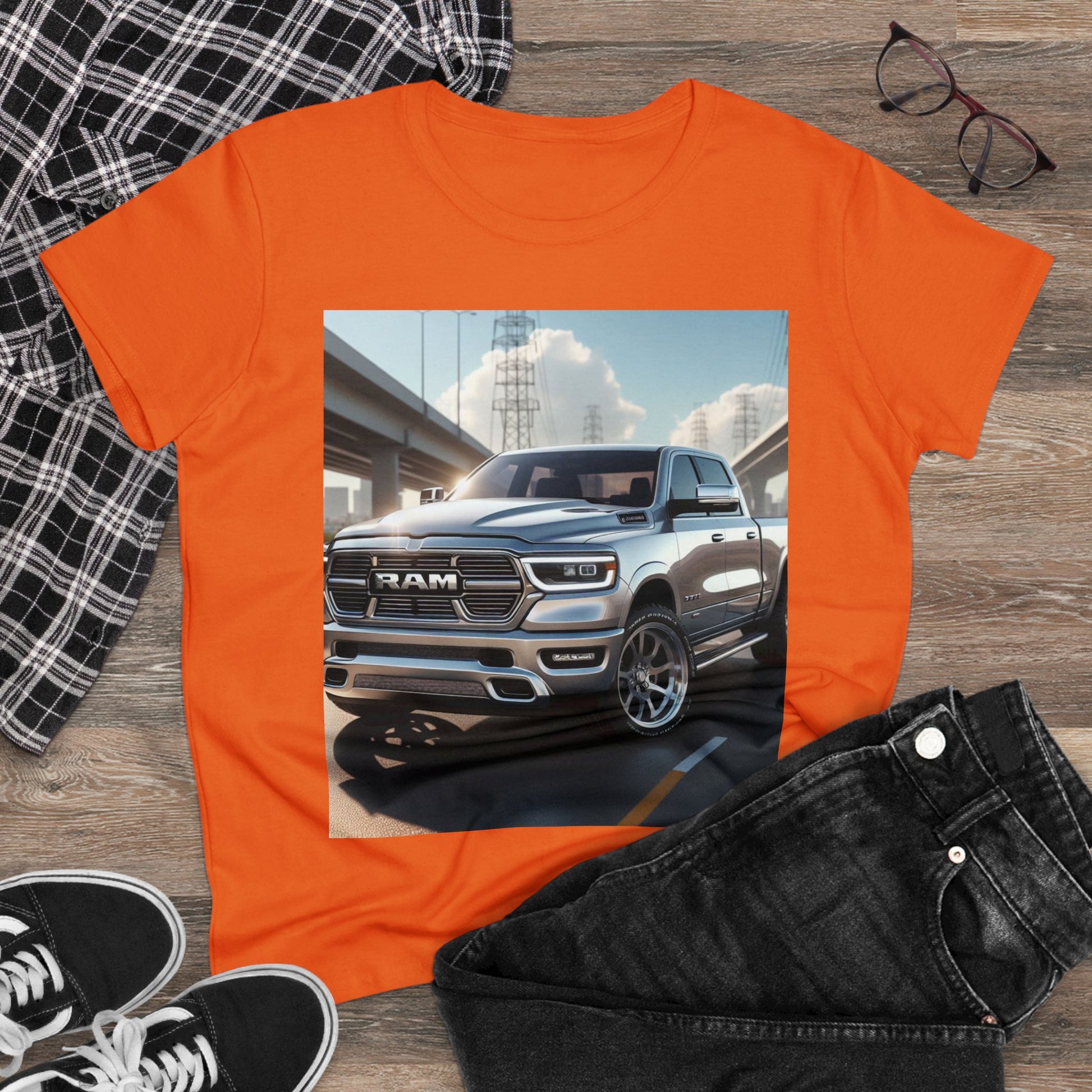 Silver Dodge Ram T-Shirt T-Shirt Printify