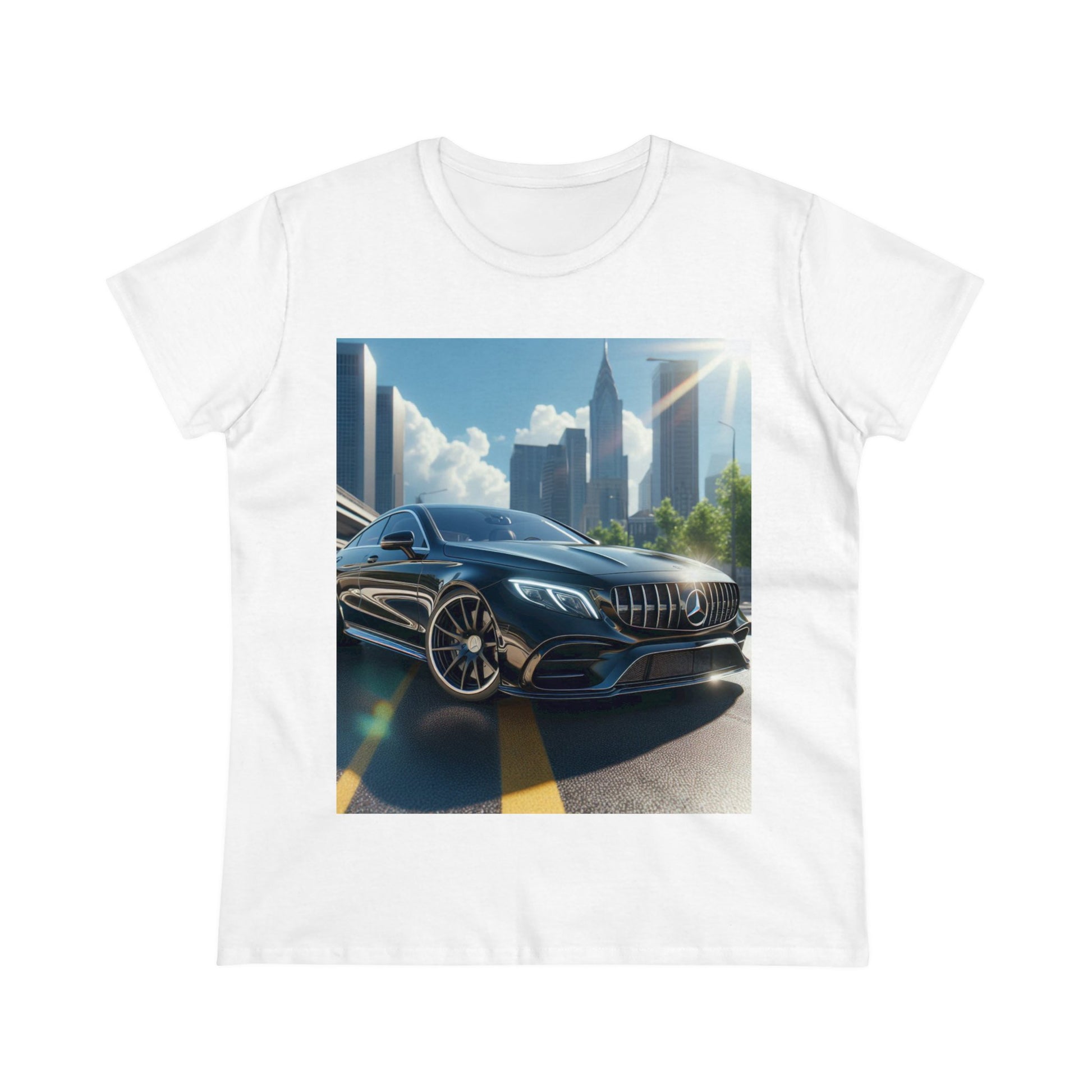 Black Mercedes T-Shirt T-Shirt Printify White S