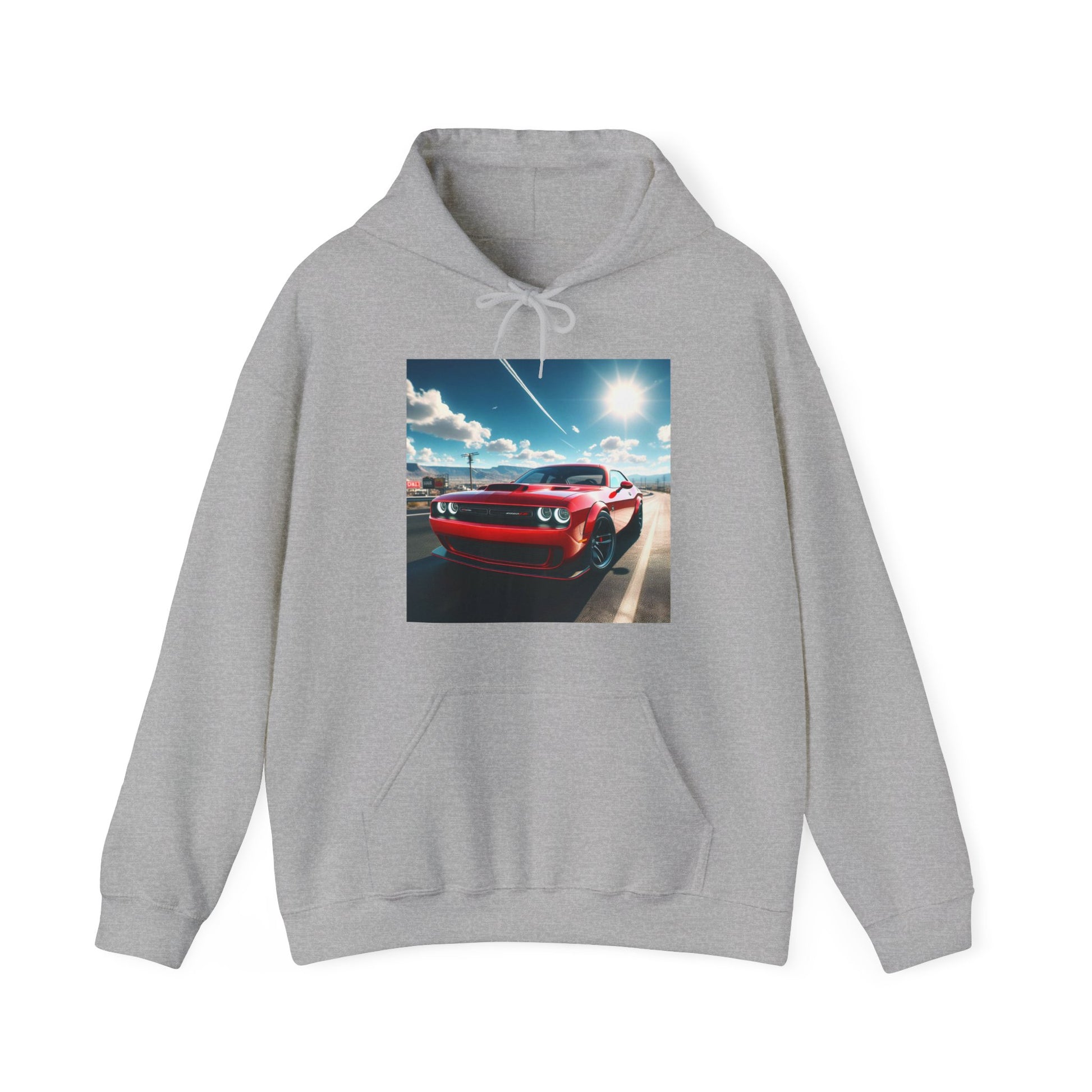 Red Challenger Hoodie Hoodie Printify Sport Grey S