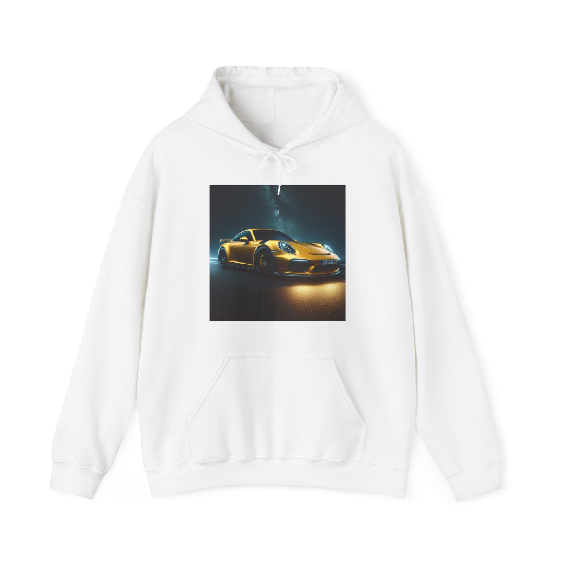 Yellow Porsche Hoodie Hoodie Printify White S