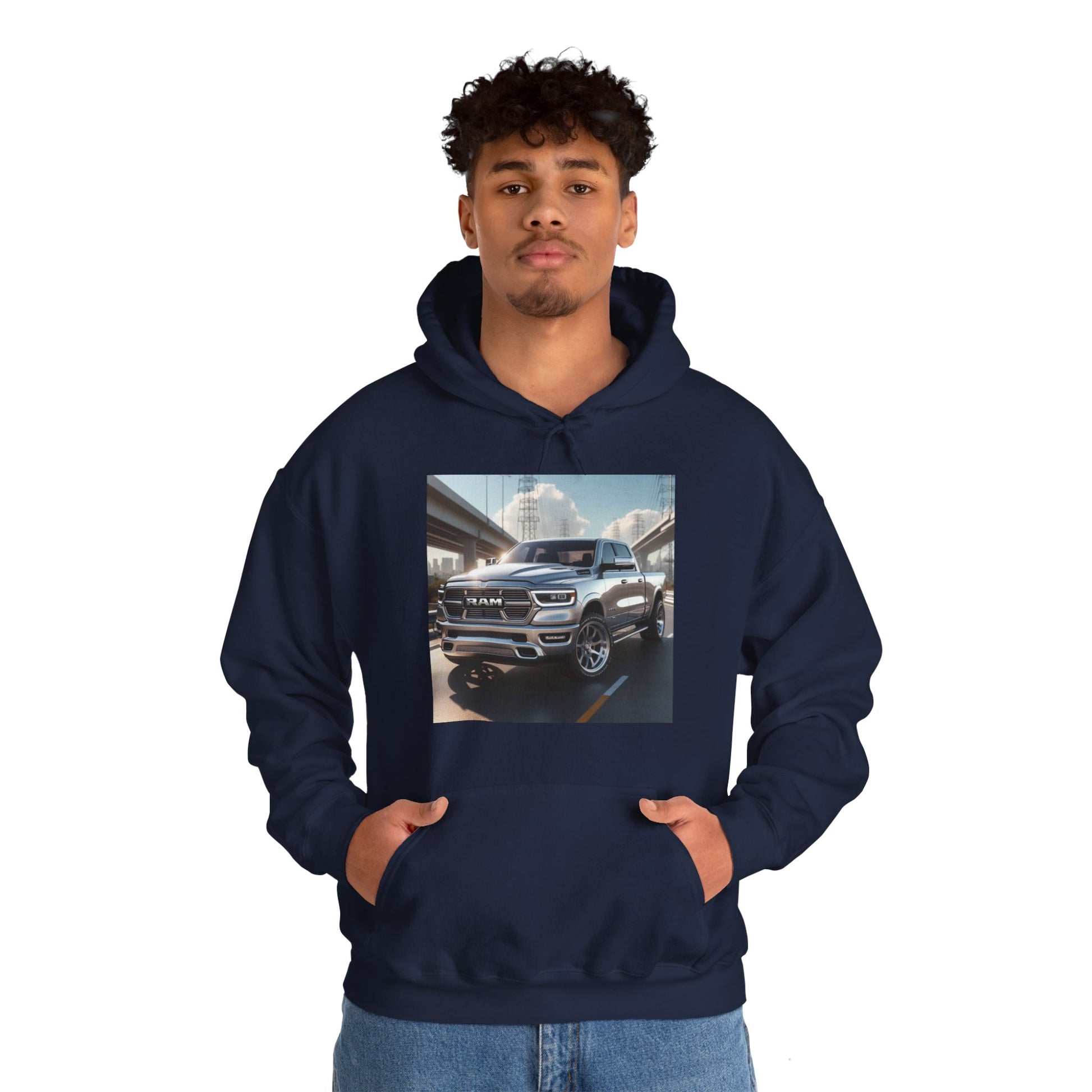 Silver Dodge Ram Hoodie Hoodie Printify