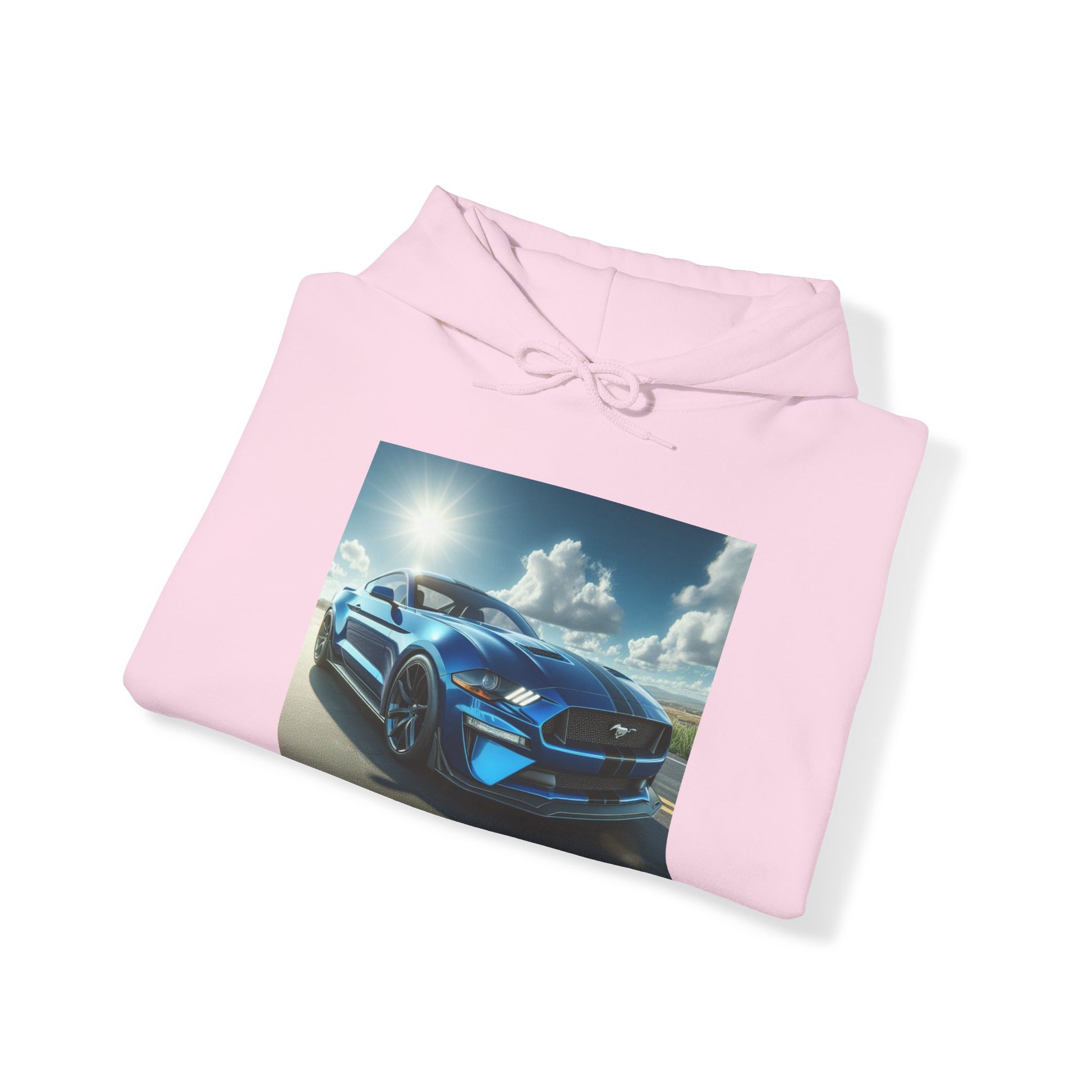 Blue Mustang Hoodie Hoodie Printify