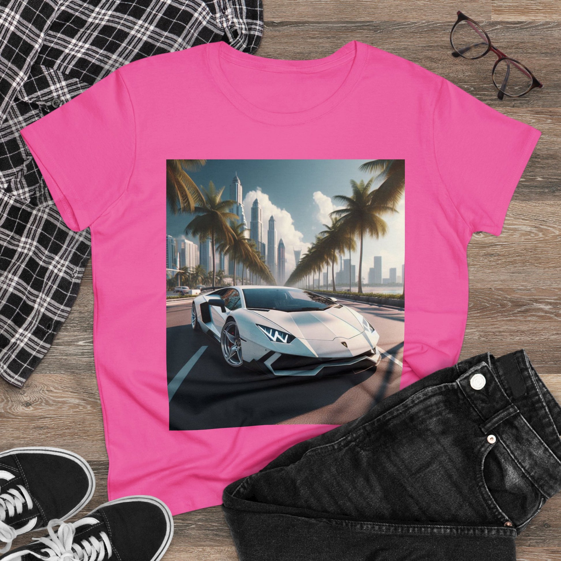 White Lamborghini T-Shirt T-Shirt Printify