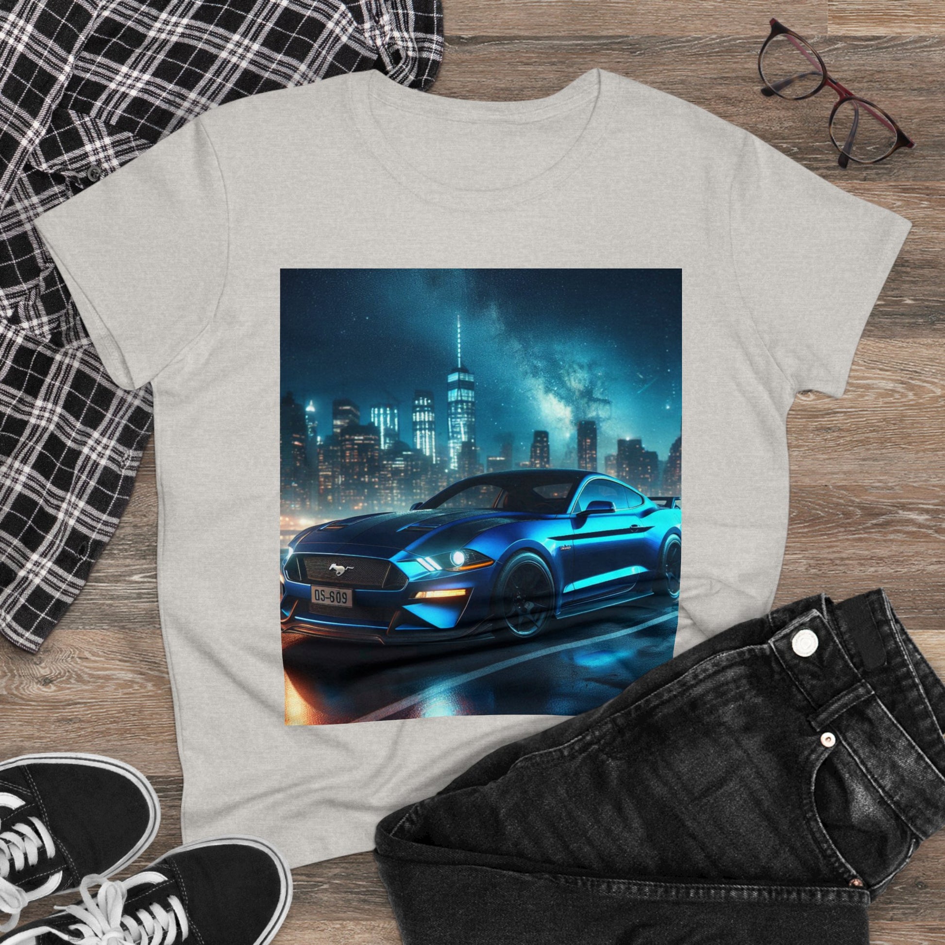 Blue Mustang T-Shirt T-Shirt Printify