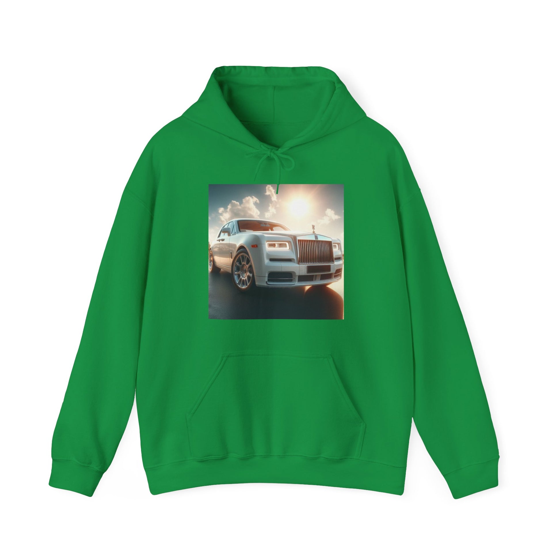 White Rolls Royce Hoodie Hoodie Printify Irish Green S