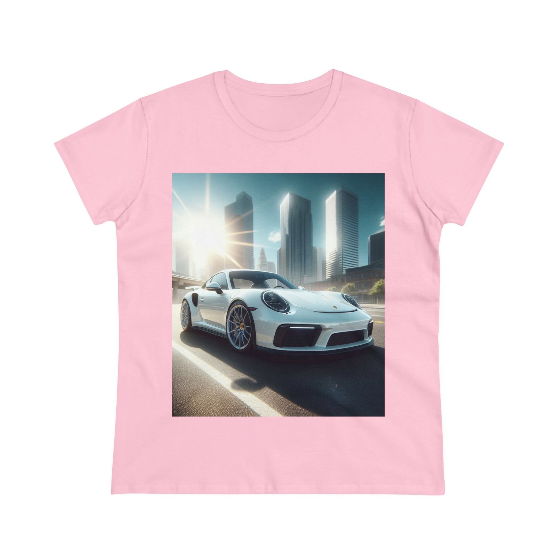 White Porsche T-Shirt T-Shirt Printify Light Pink S