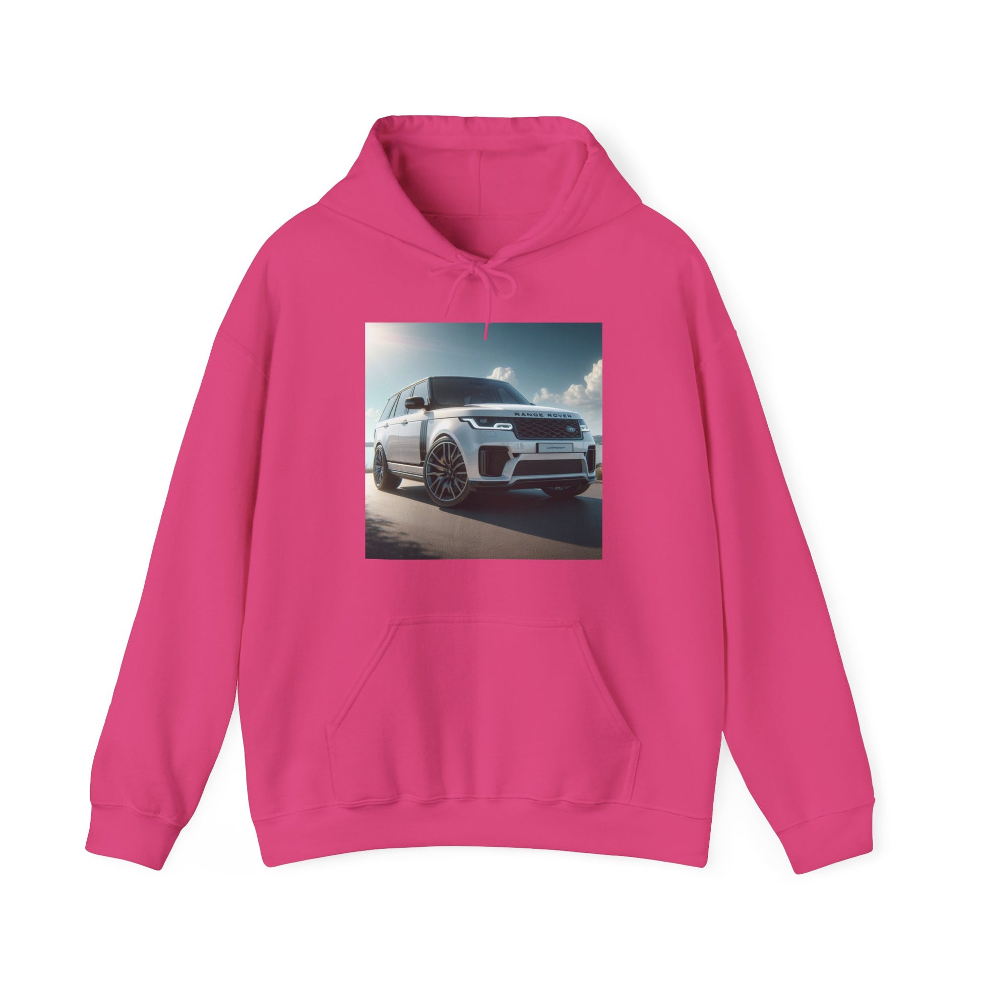 White Range Rover Hoodie Hoodie Printify Heliconia S