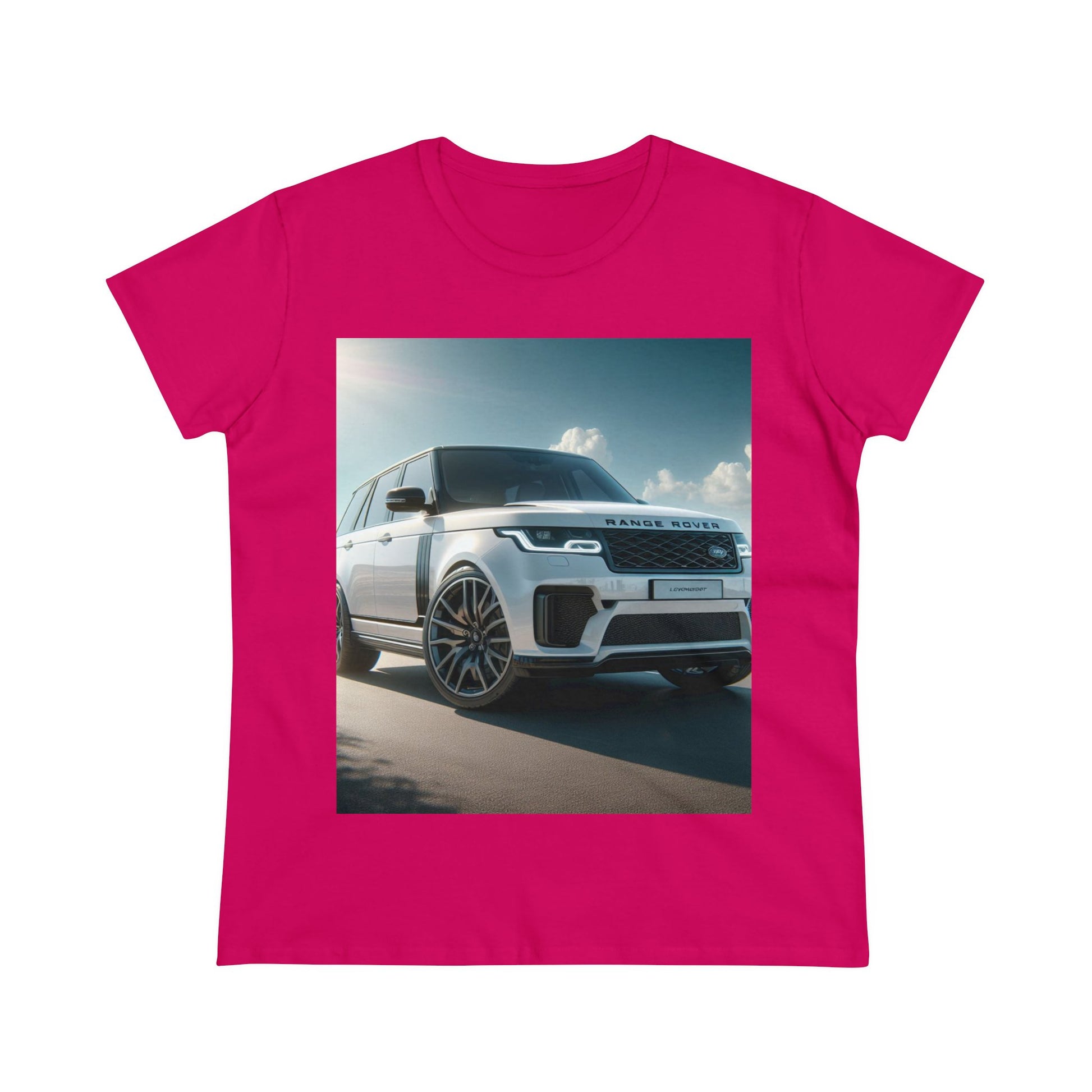 White Range Rover T-Shirt T-Shirt Printify Heliconia S
