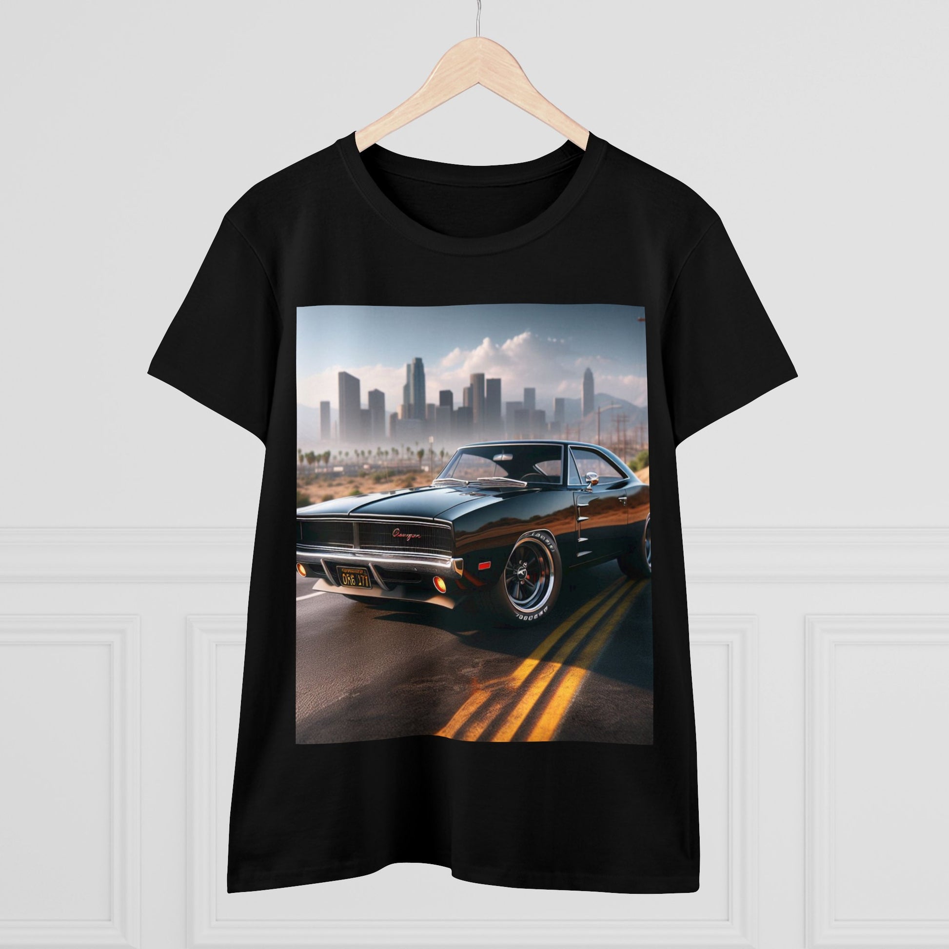 1970 Black Dodge Charge T-Shirt T-Shirt Printify