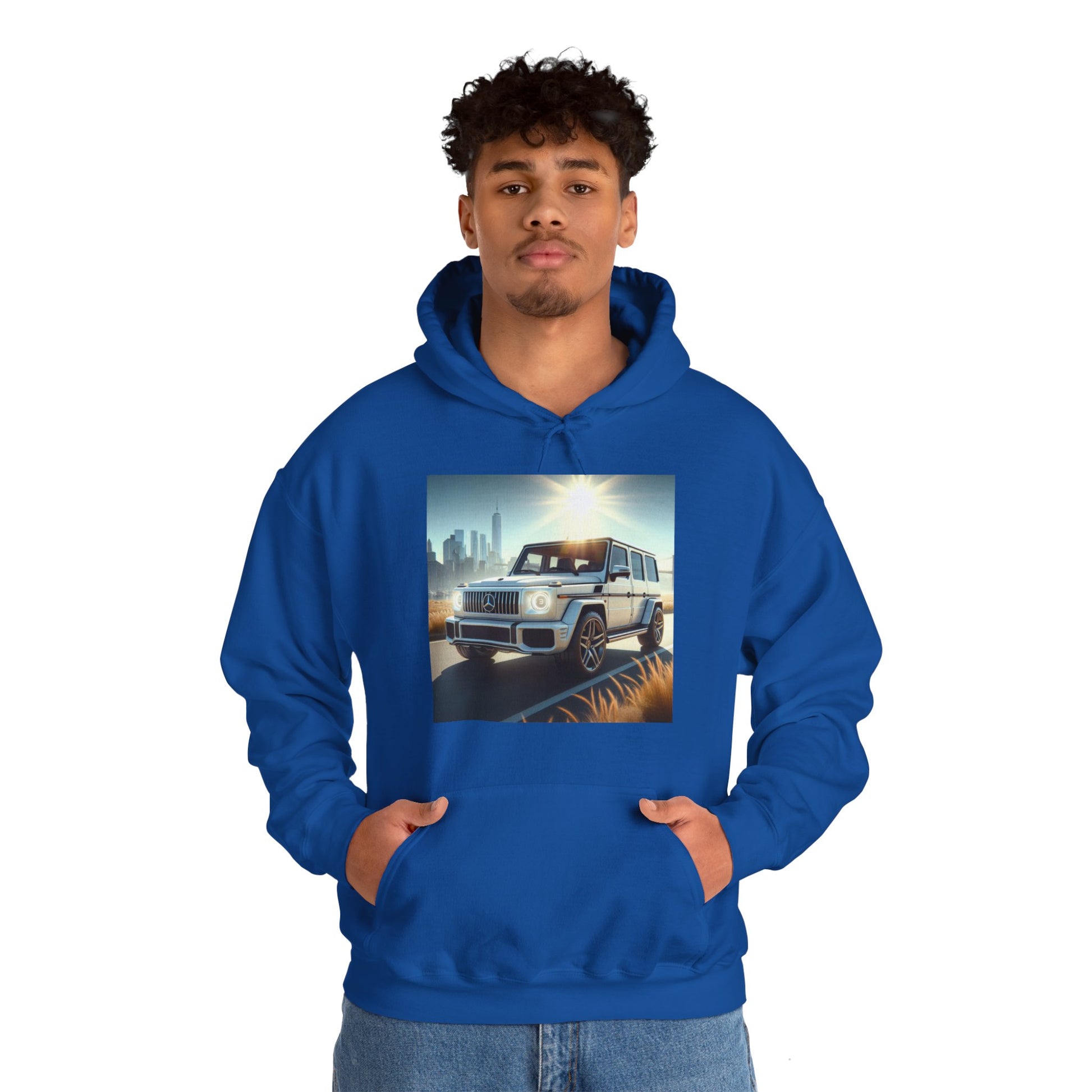 White G-Wagon Hoodie Hoodie Printify
