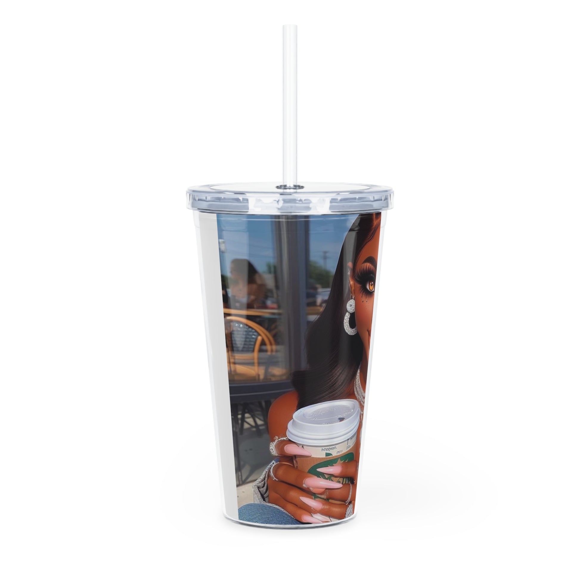 Coffee Beauty Tumbler with Straw Mug Printify
