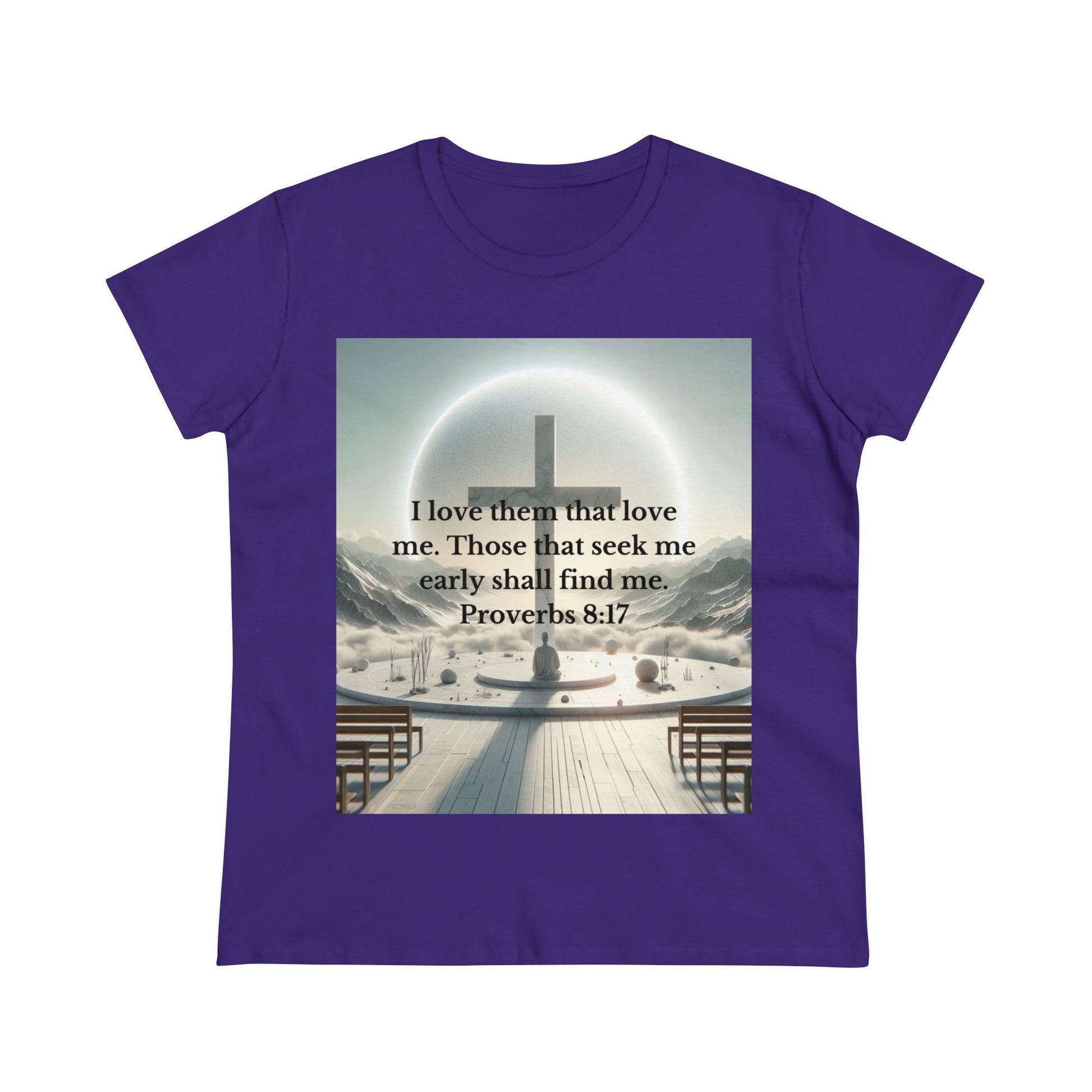 Proverbs 8:17 T-Shirt T-Shirt Printify Purple S