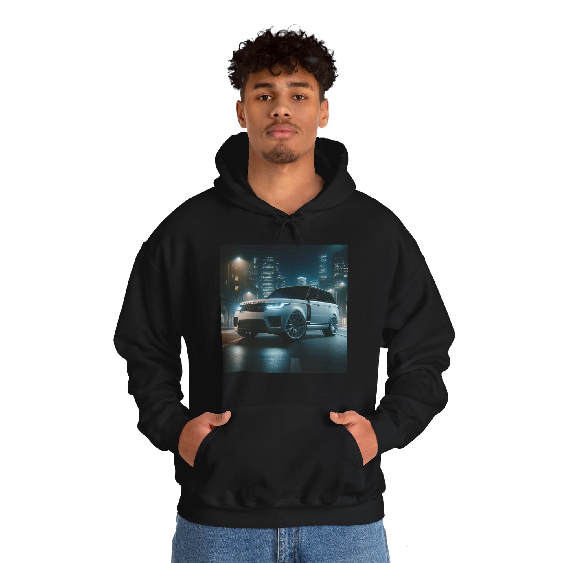 White Range Rover Hoodie Hoodie Printify