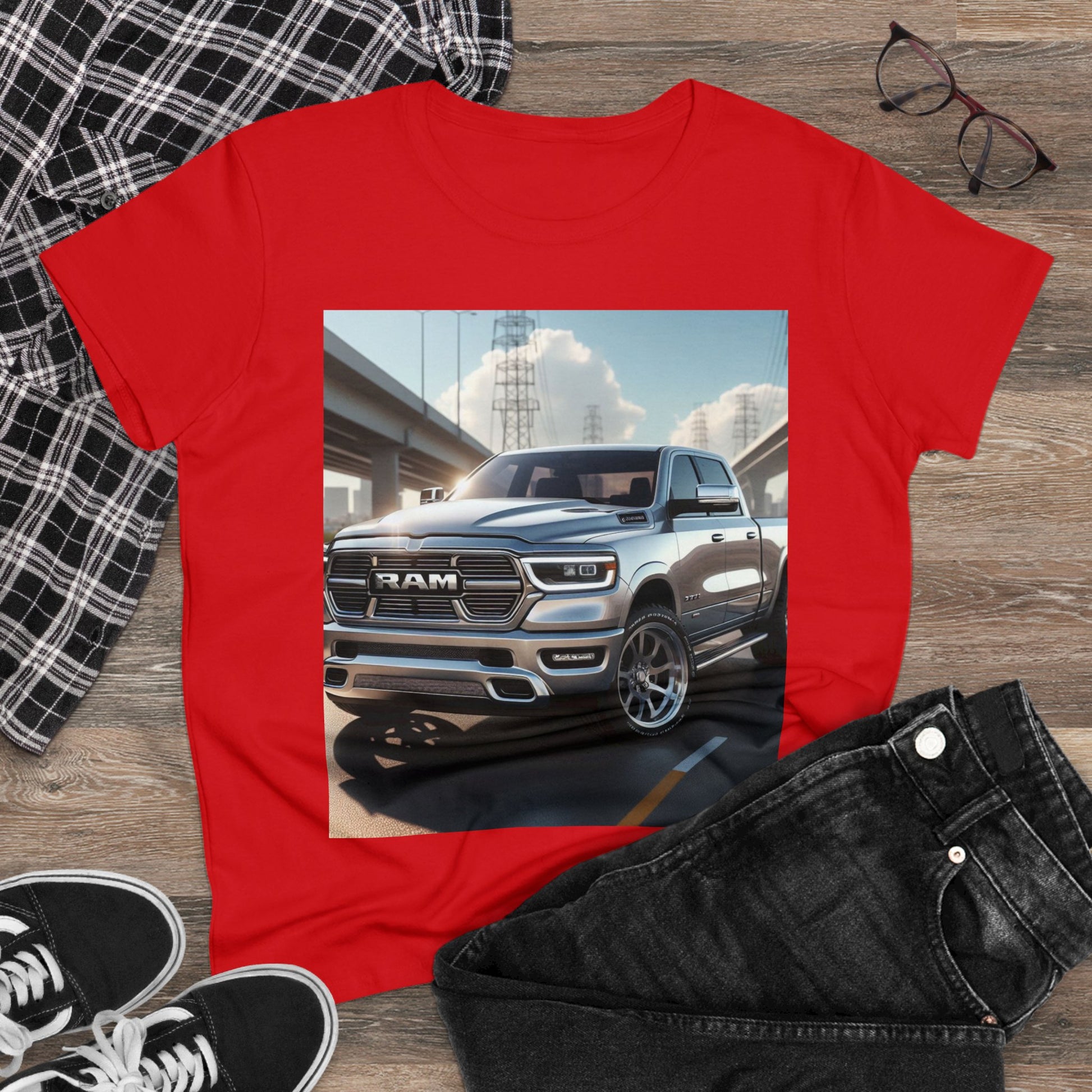 Silver Dodge Ram T-Shirt T-Shirt Printify
