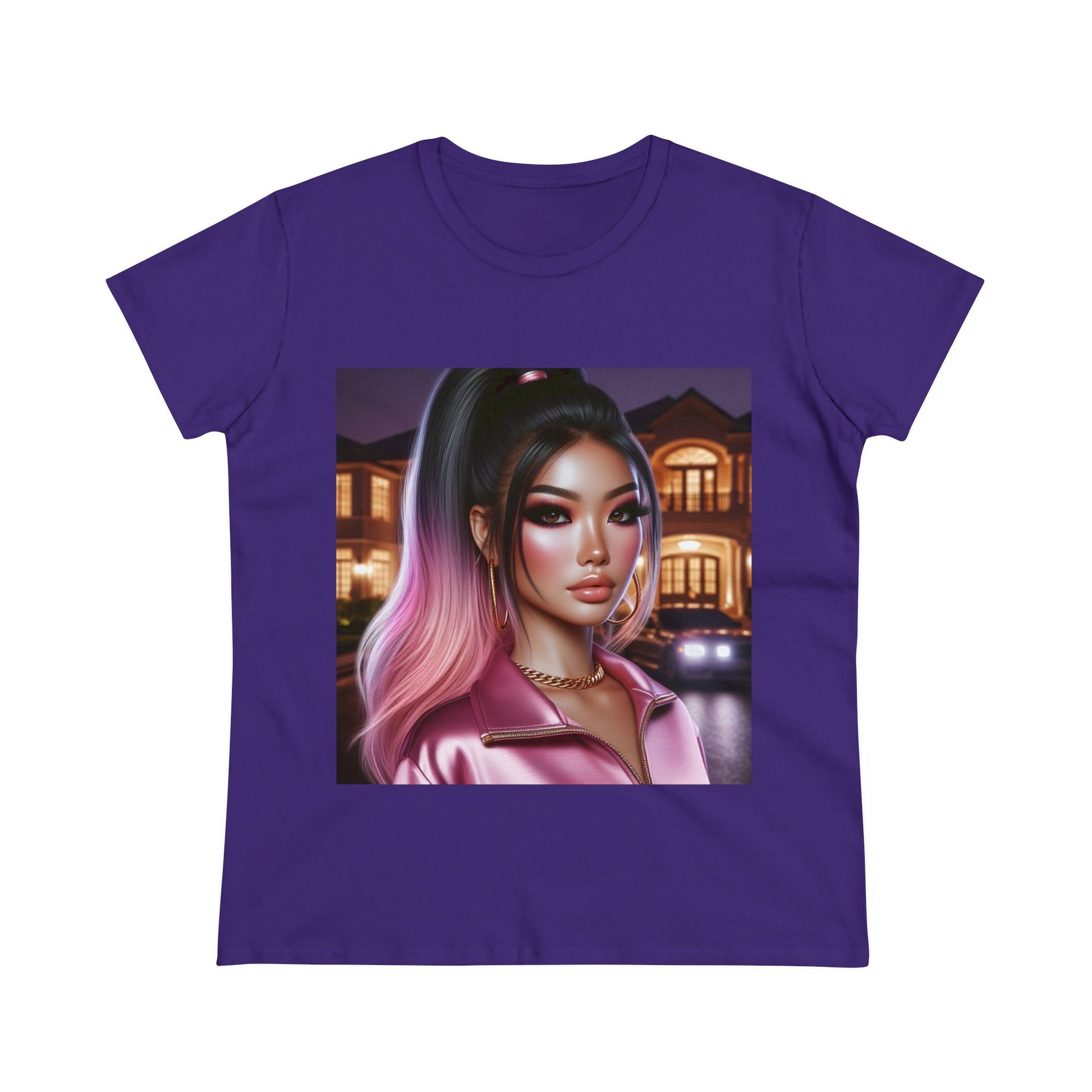 Pink at Night T-Shirt T-Shirt Printify Purple S