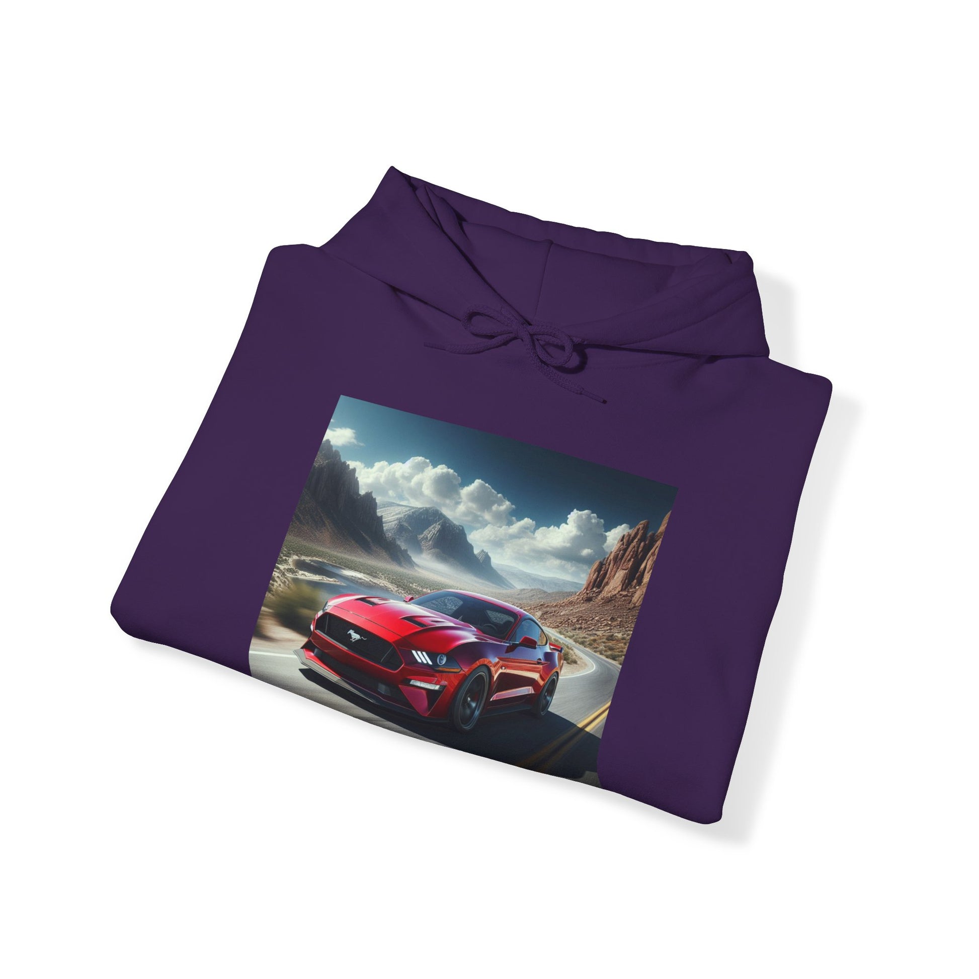 Red Mustang Hoodie Hoodie Printify
