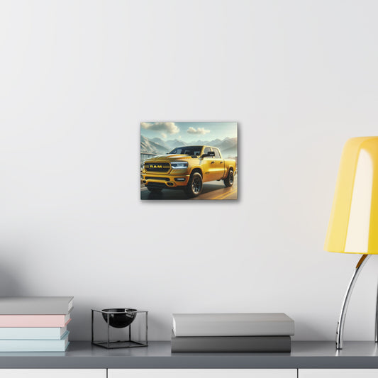 Yellow Dodge Ram Canvas Canvas Printify 10" x 8" (Horizontal) 0.75''
