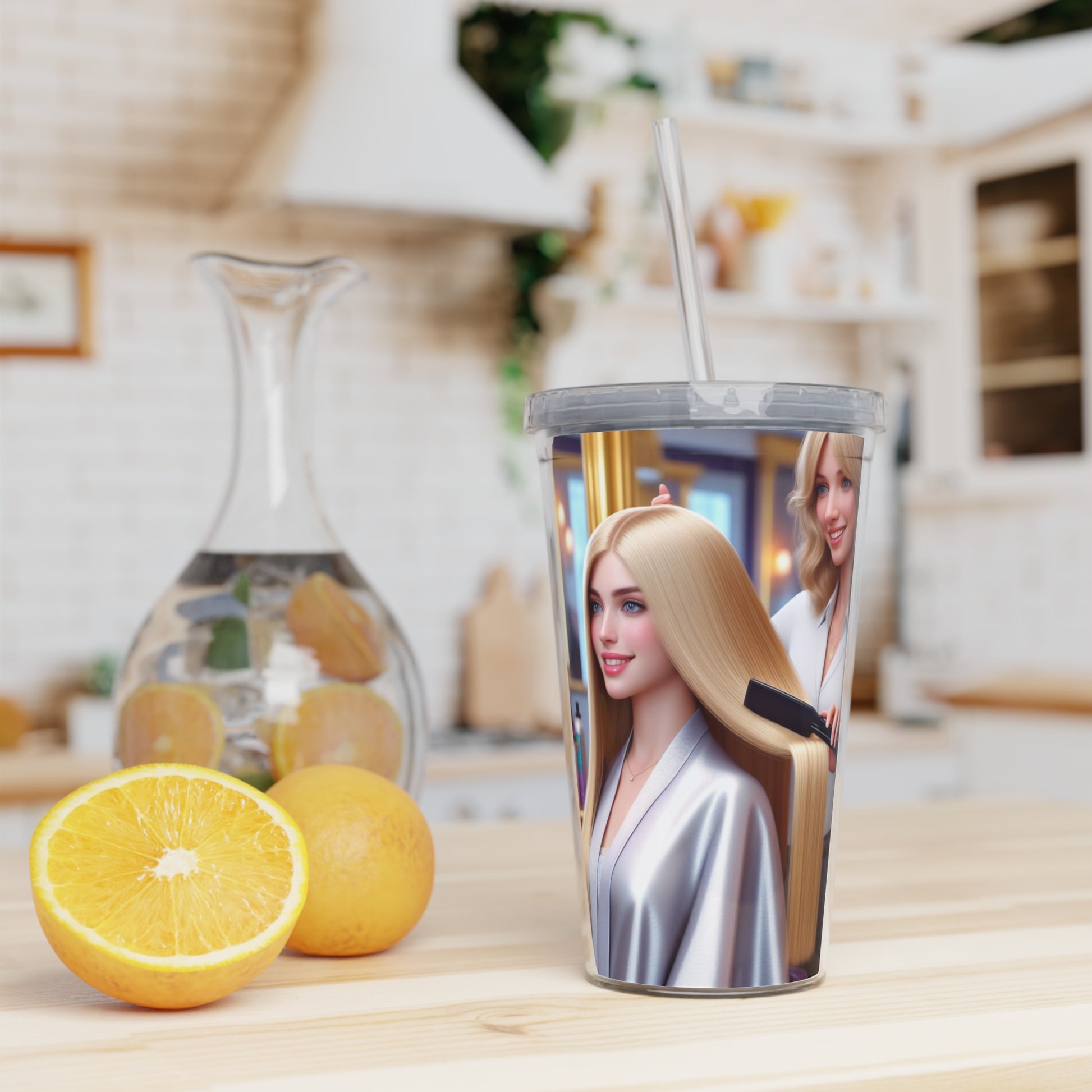 Hair Day Tumbler with Straw Mug Printify