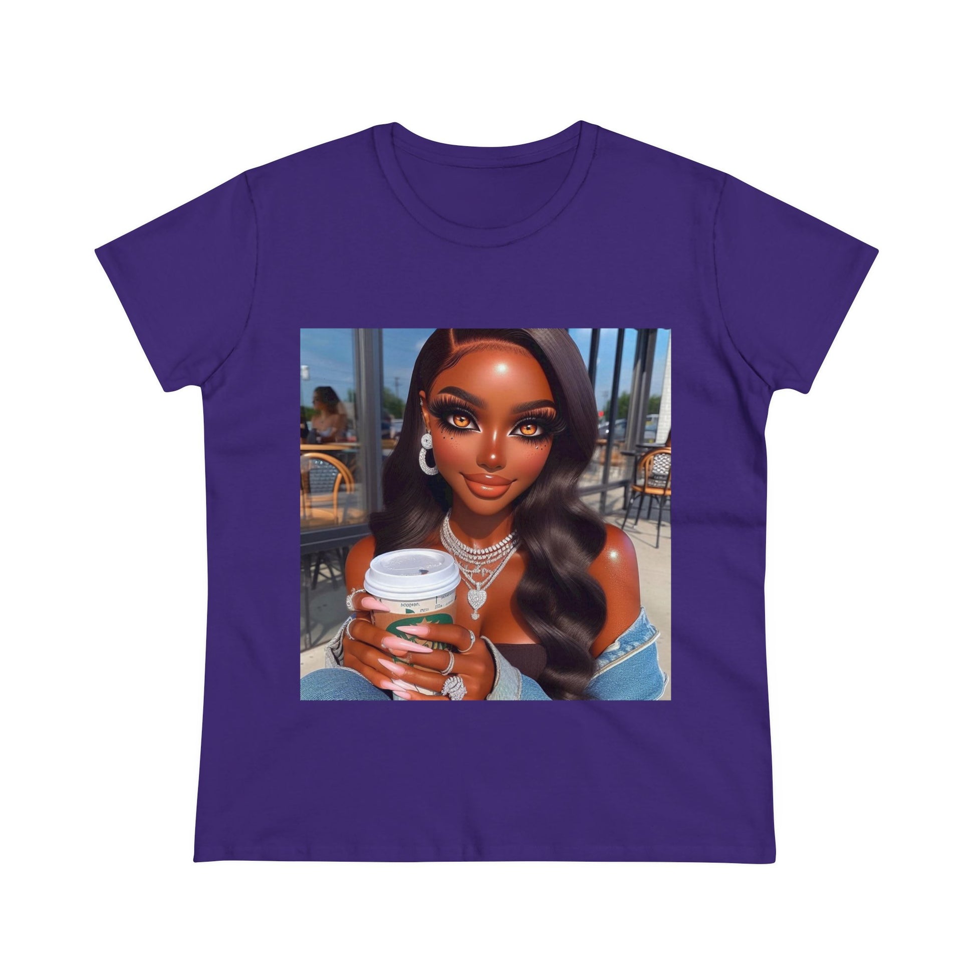 Coffee Beauty T-Shirt T-Shirt Printify Purple S