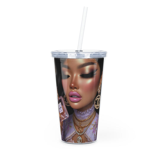 Chanel Please Tumbler with Straw Mug Printify 20oz Transparent