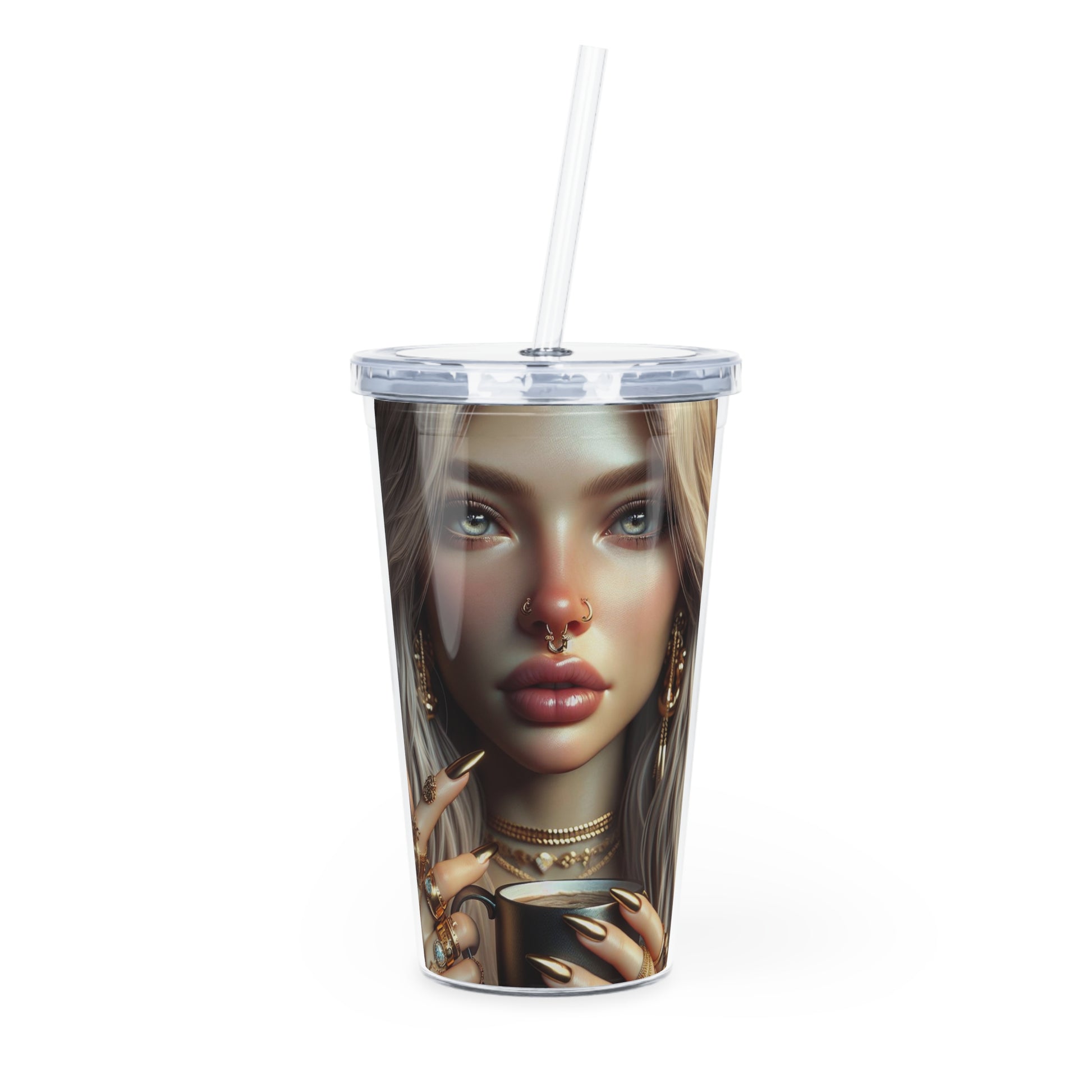 Elevated Coffee Tumbler with Straw Mug Printify 20oz Transparent