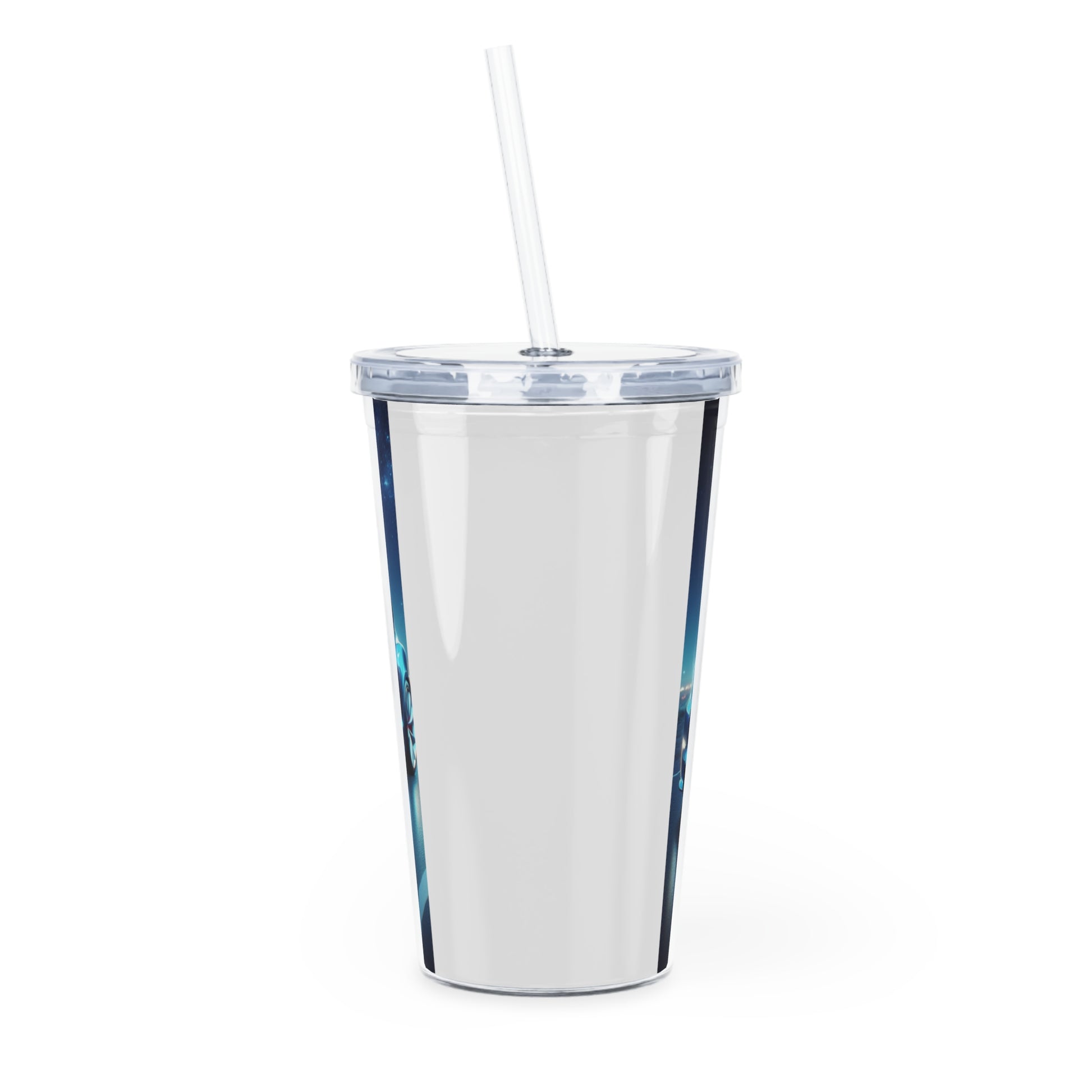 Blue Tesla Tumbler with Straw Mug Printify