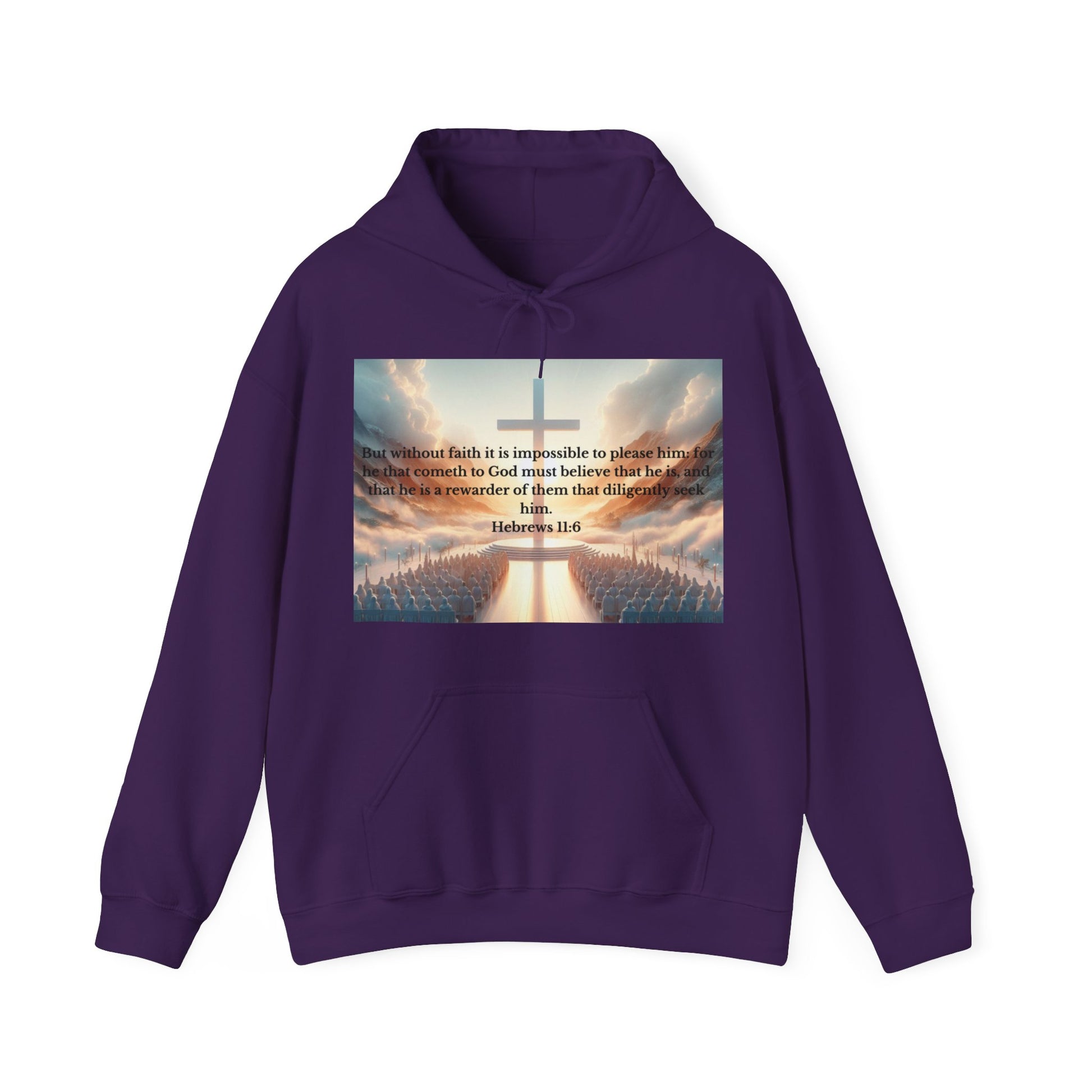 Hebrews 11:6 Hoodie Hoodie Printify Purple S