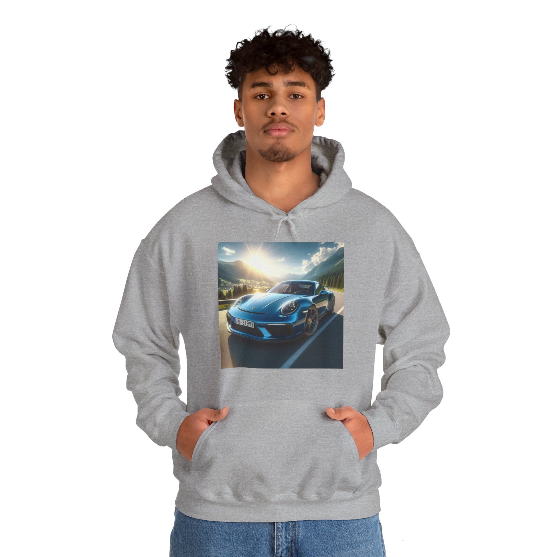 Blue Porsche Hoodie Hoodie Printify