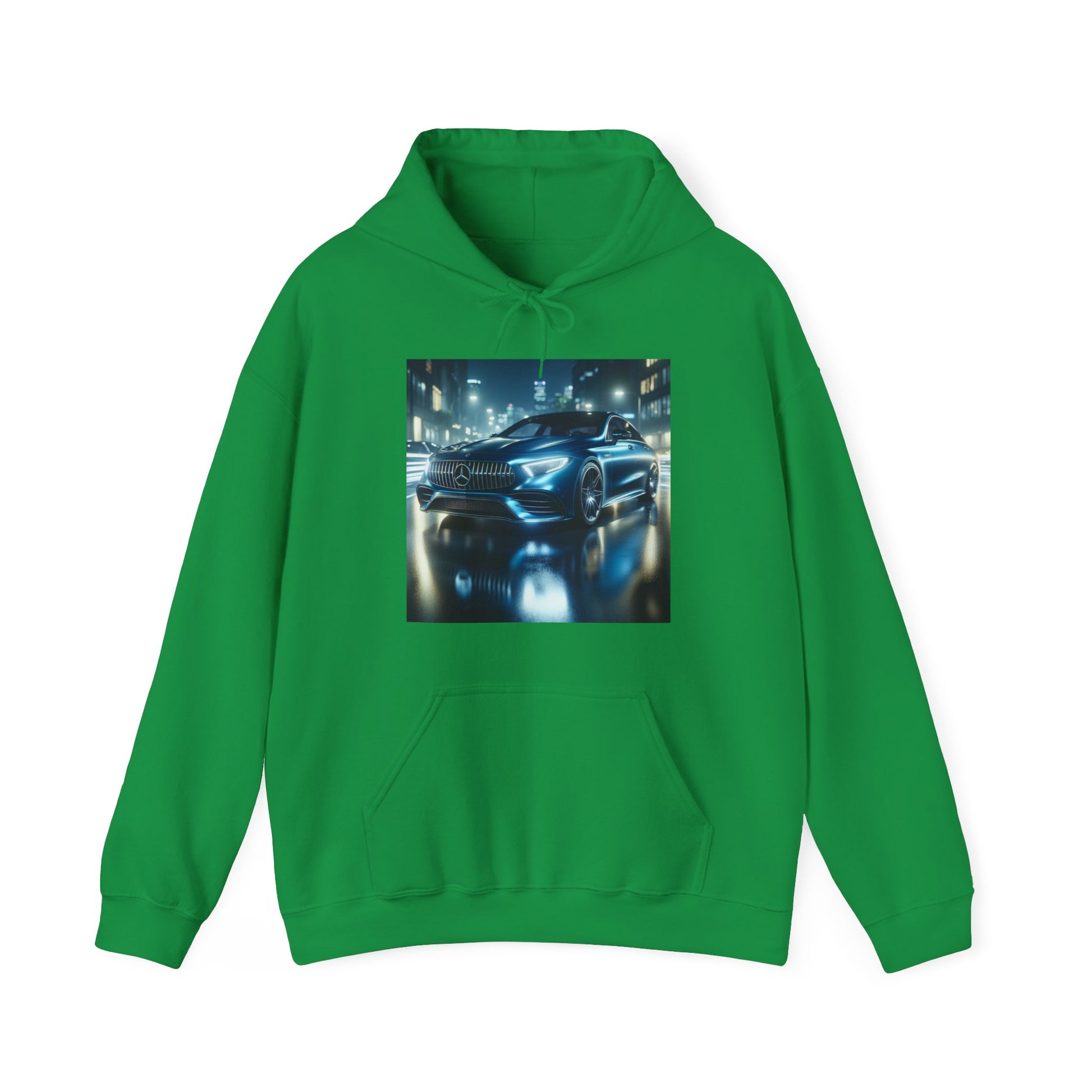 Blue Mercedes Hoodie Hoodie Printify Irish Green S