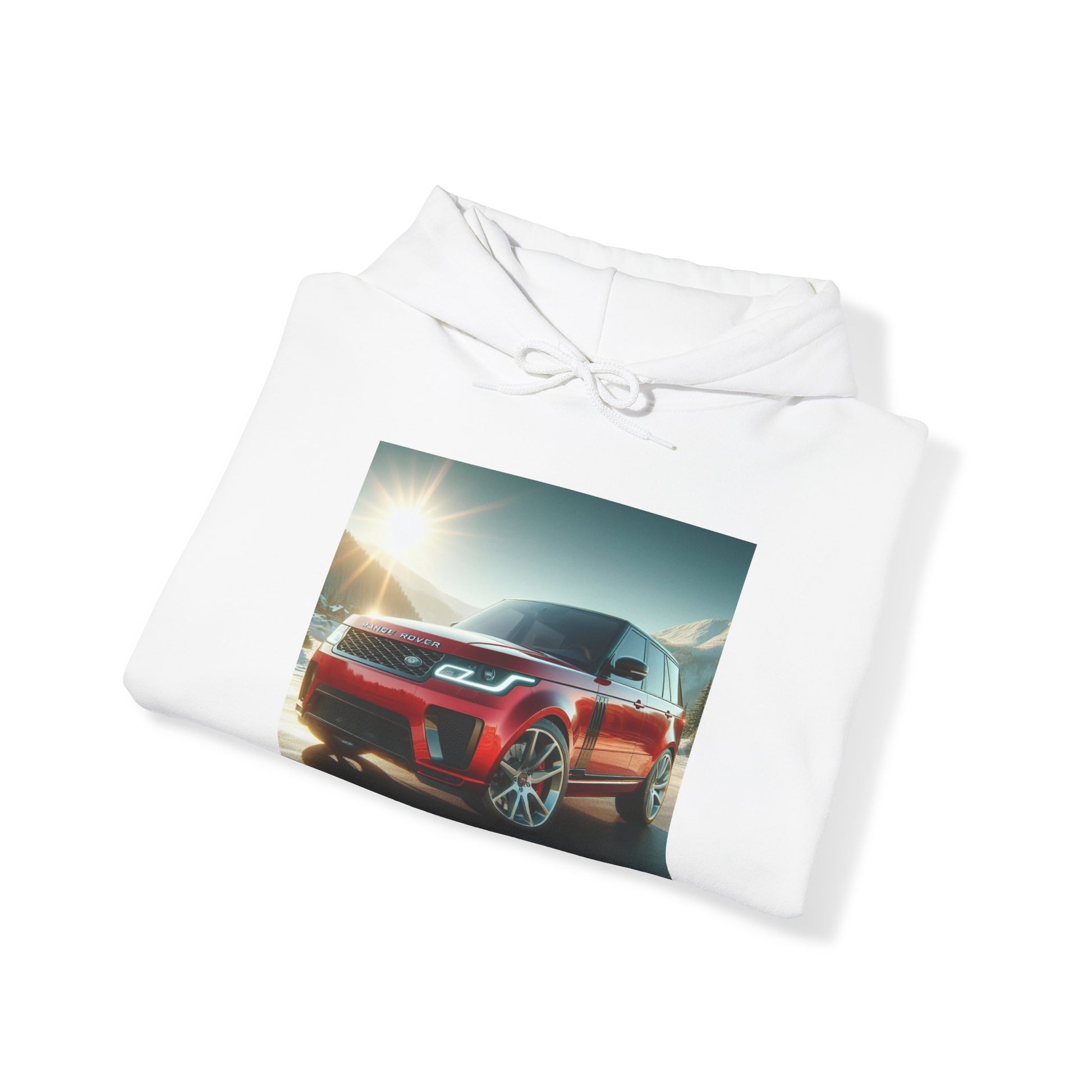 Red Range Rover Hoodie Hoodie Printify