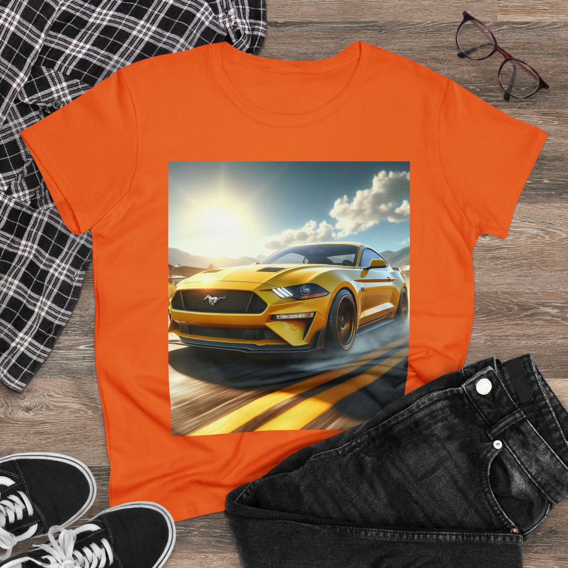 Yellow Mustang T-Shirt T-Shirt Printify