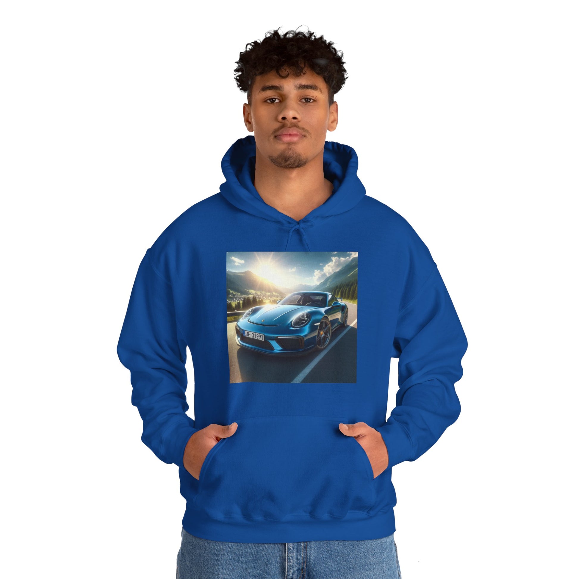 Blue Porsche Hoodie Hoodie Printify