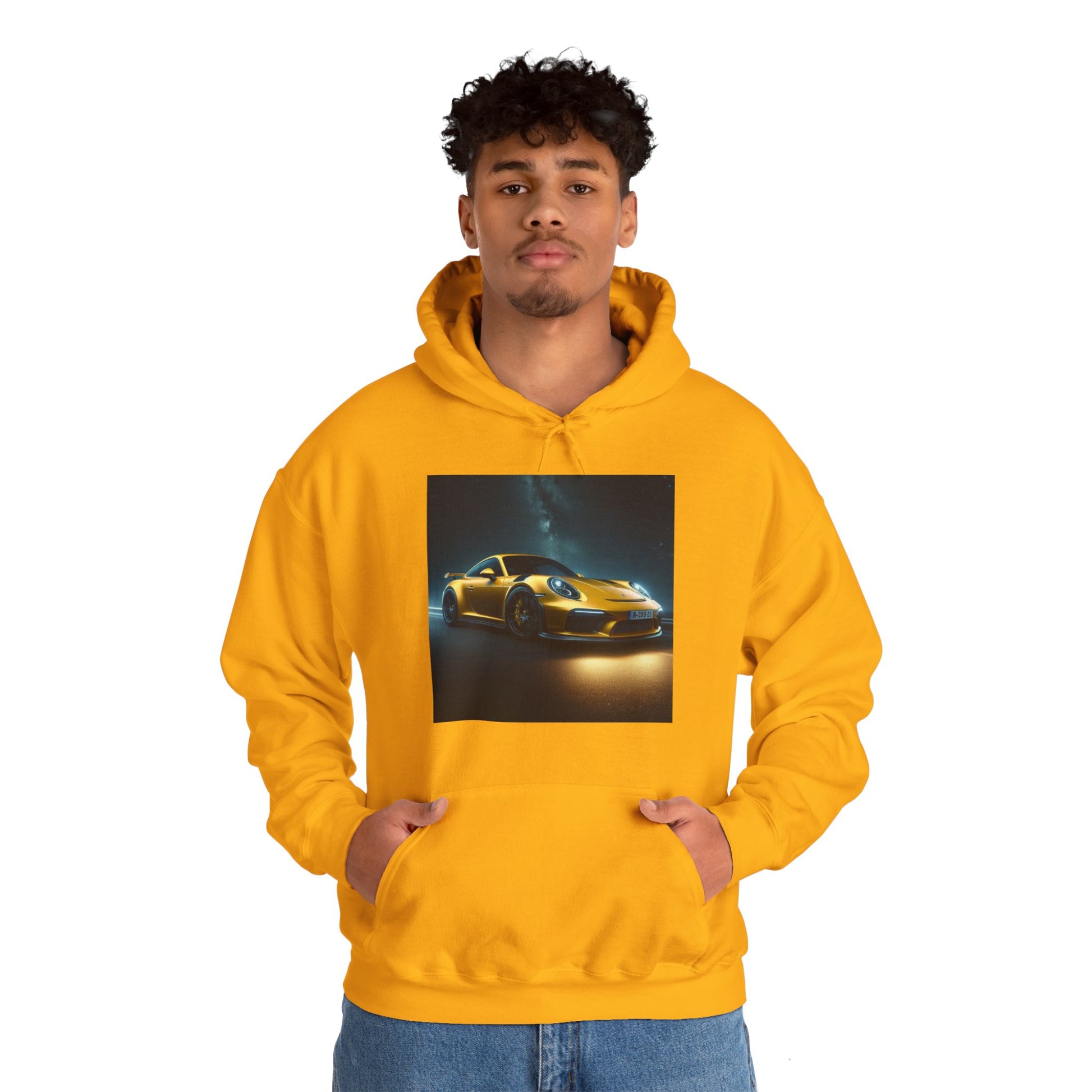 Yellow Porsche Hoodie Hoodie Printify