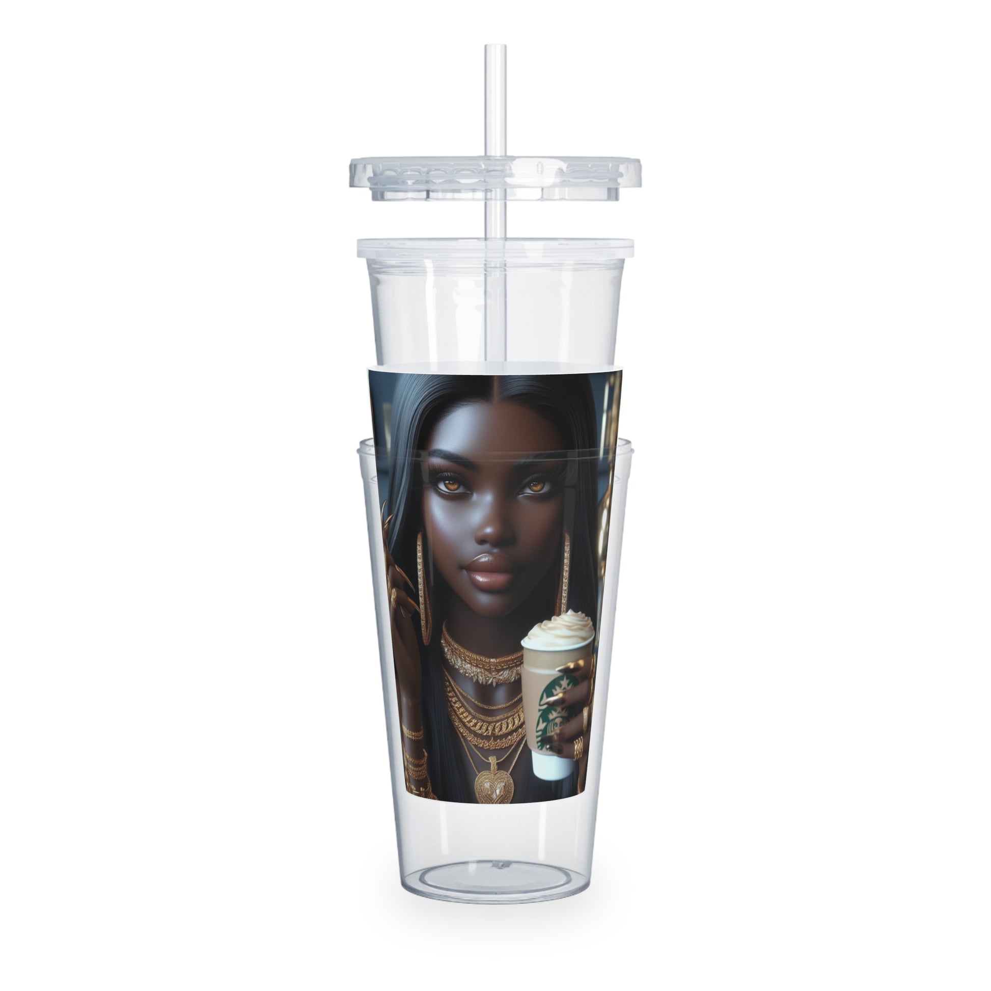 Elevated Coffee Tumbler with Straw Mug Printify