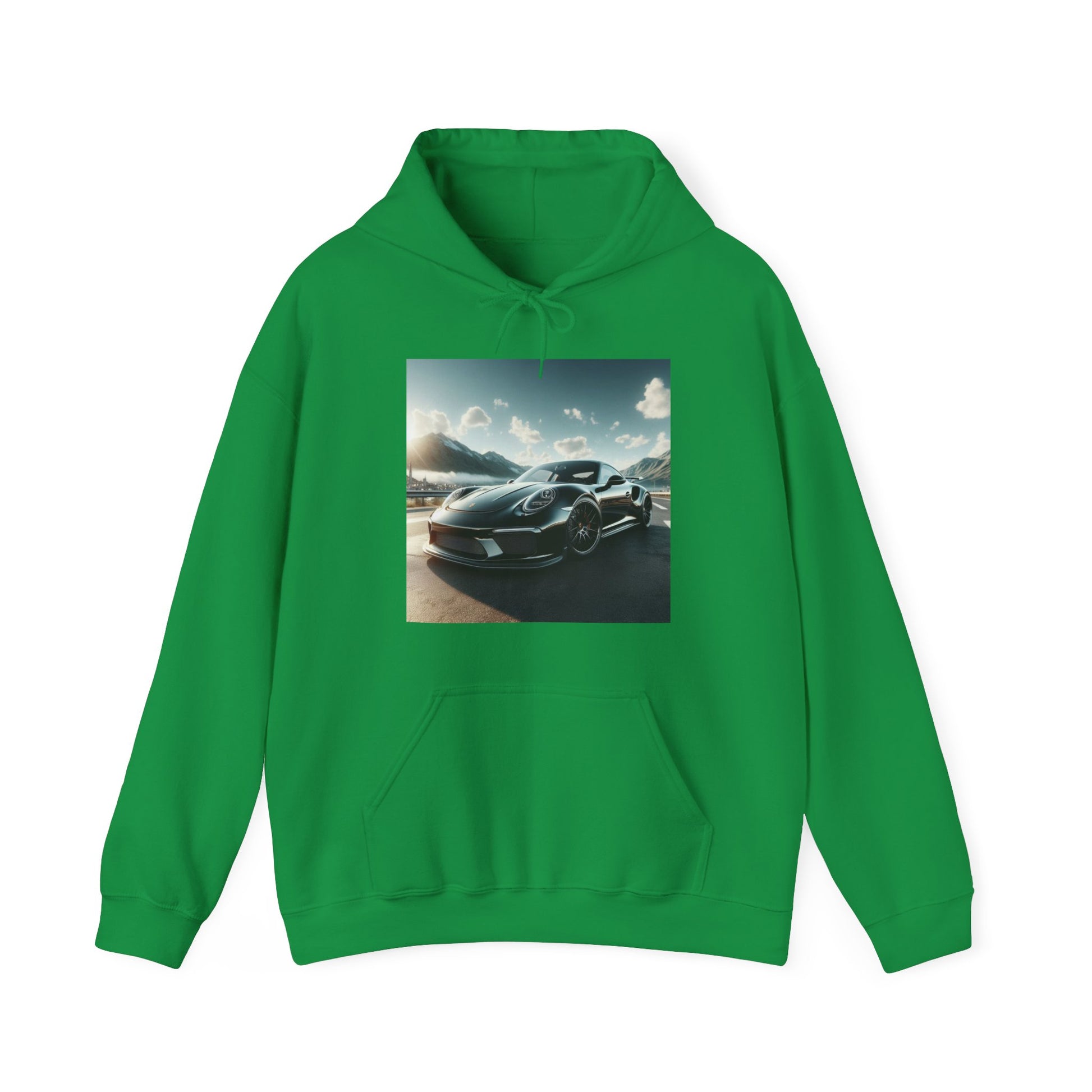 Black Porsche Hoodie Hoodie Printify Irish Green S