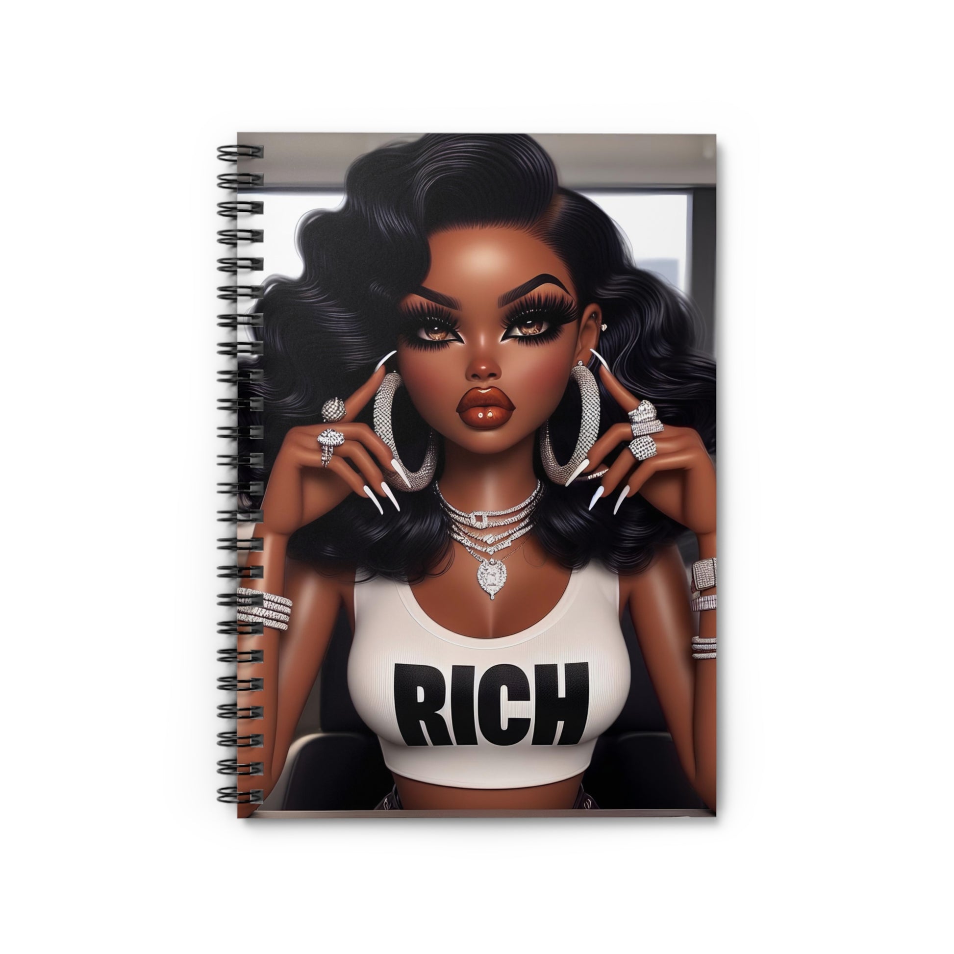 Rich Girl Spiral Notebook Paper products Printify One Size