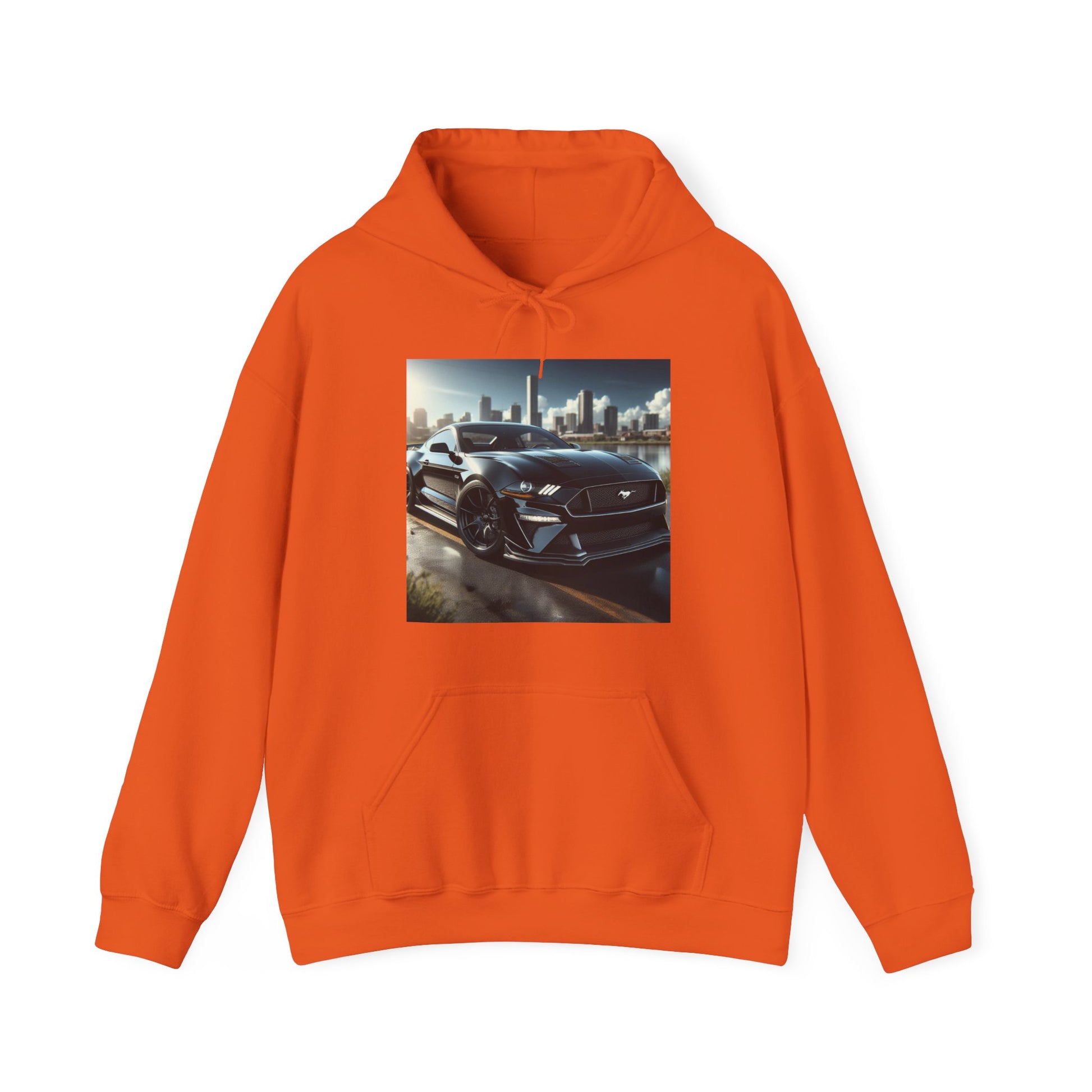 Black Mustang Hoodie Hoodie Printify Orange S