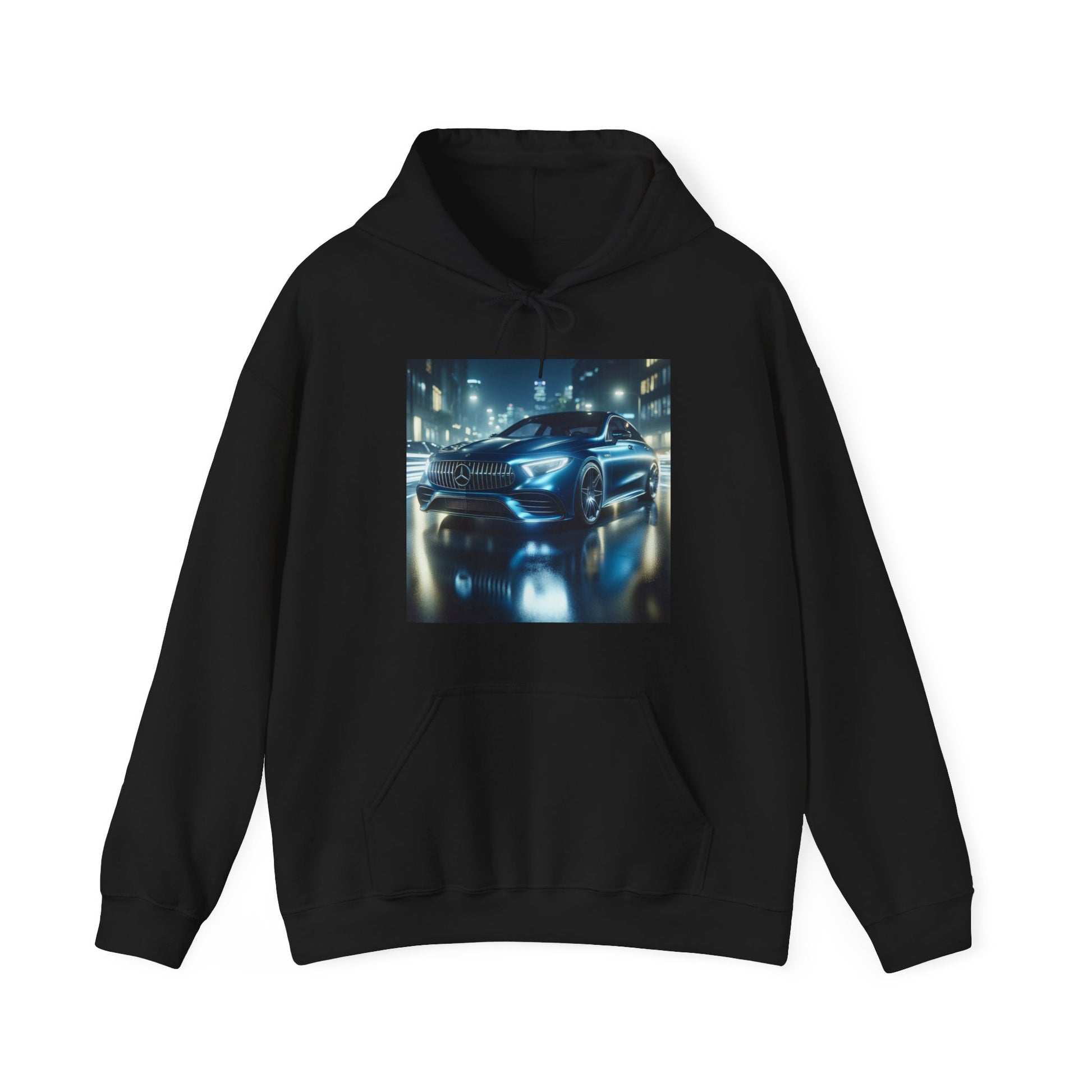 Blue Mercedes Hoodie Hoodie Printify Black S