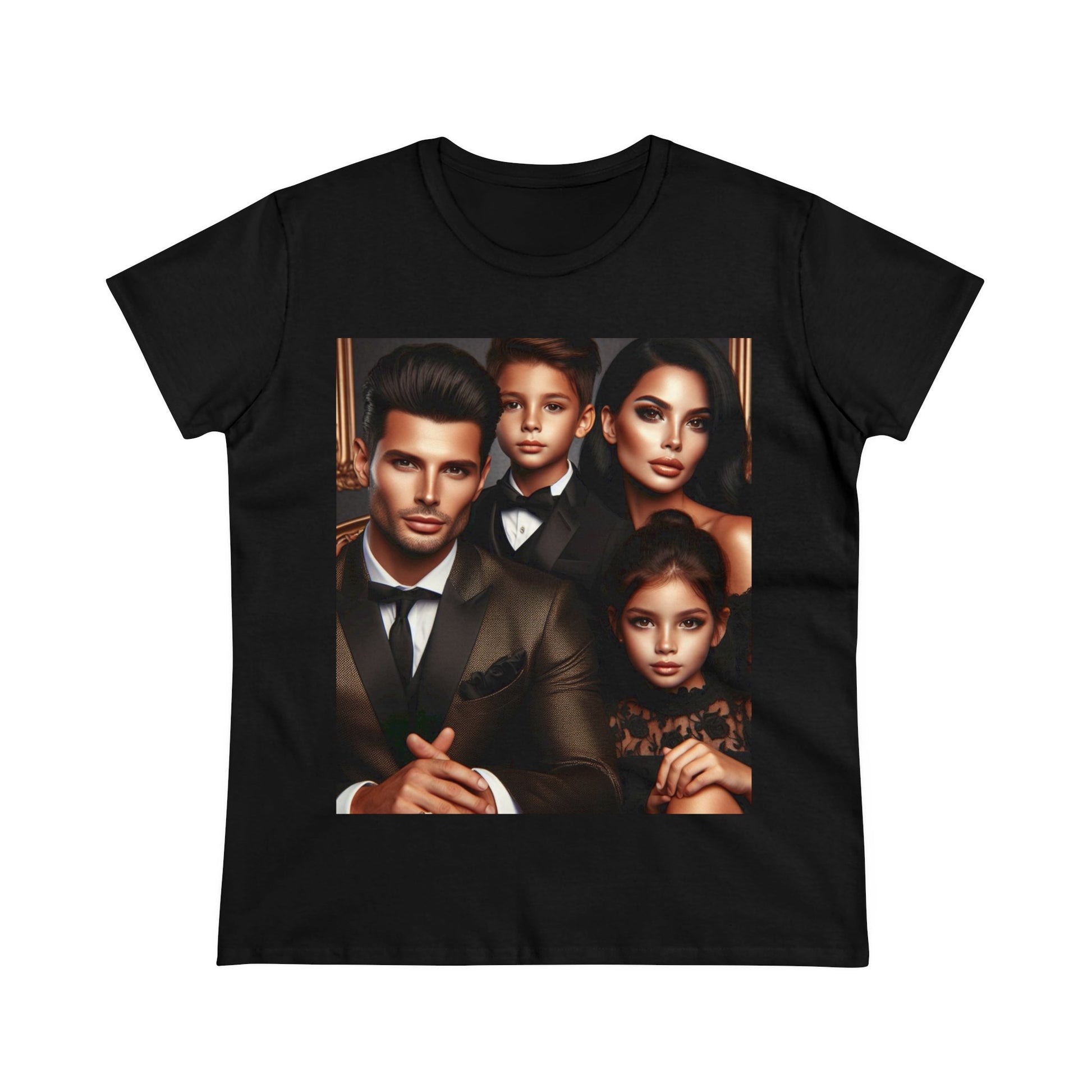 Family Portrait T-Shirt T-Shirt Printify Black S