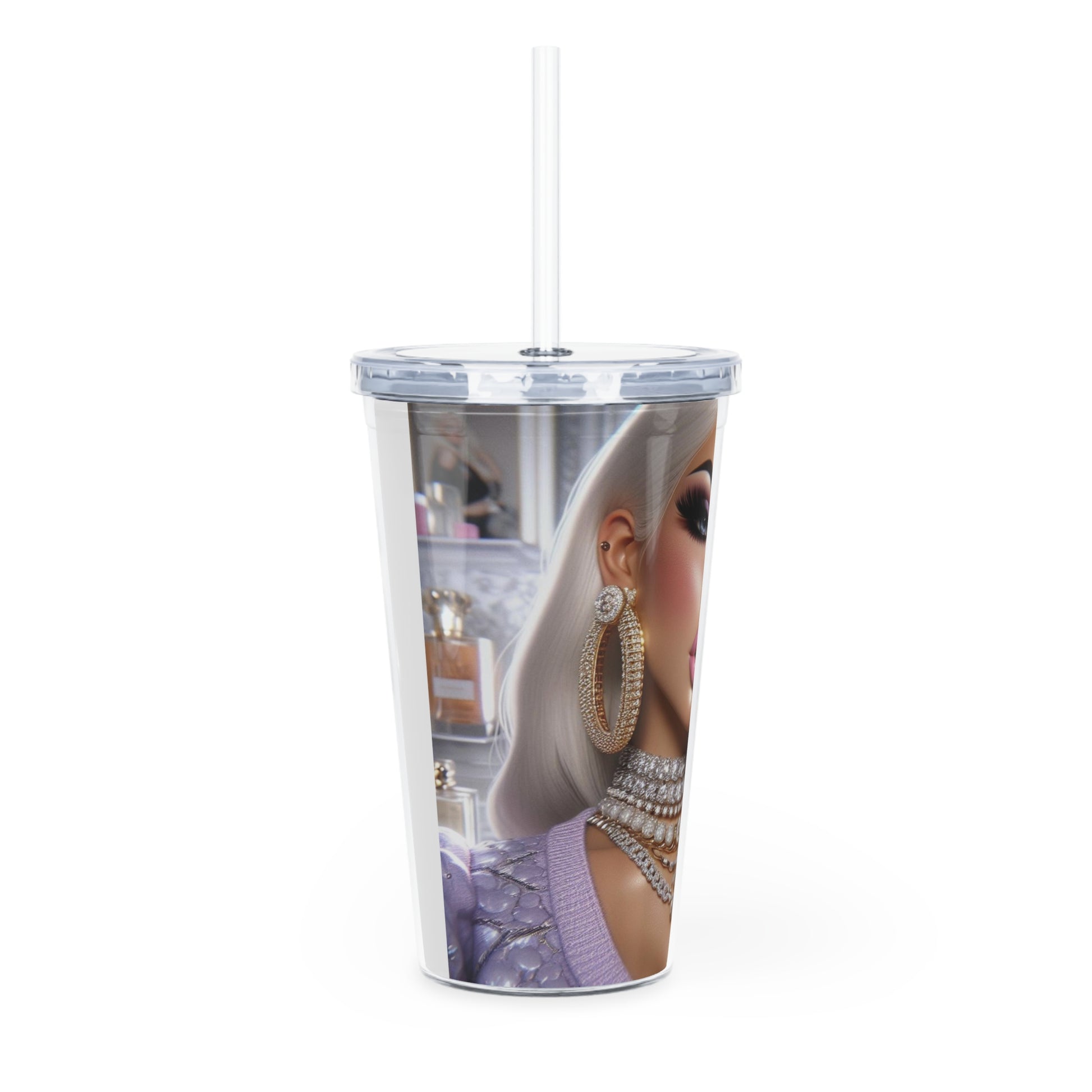 Chanel Please Tumbler with Straw Mug Printify