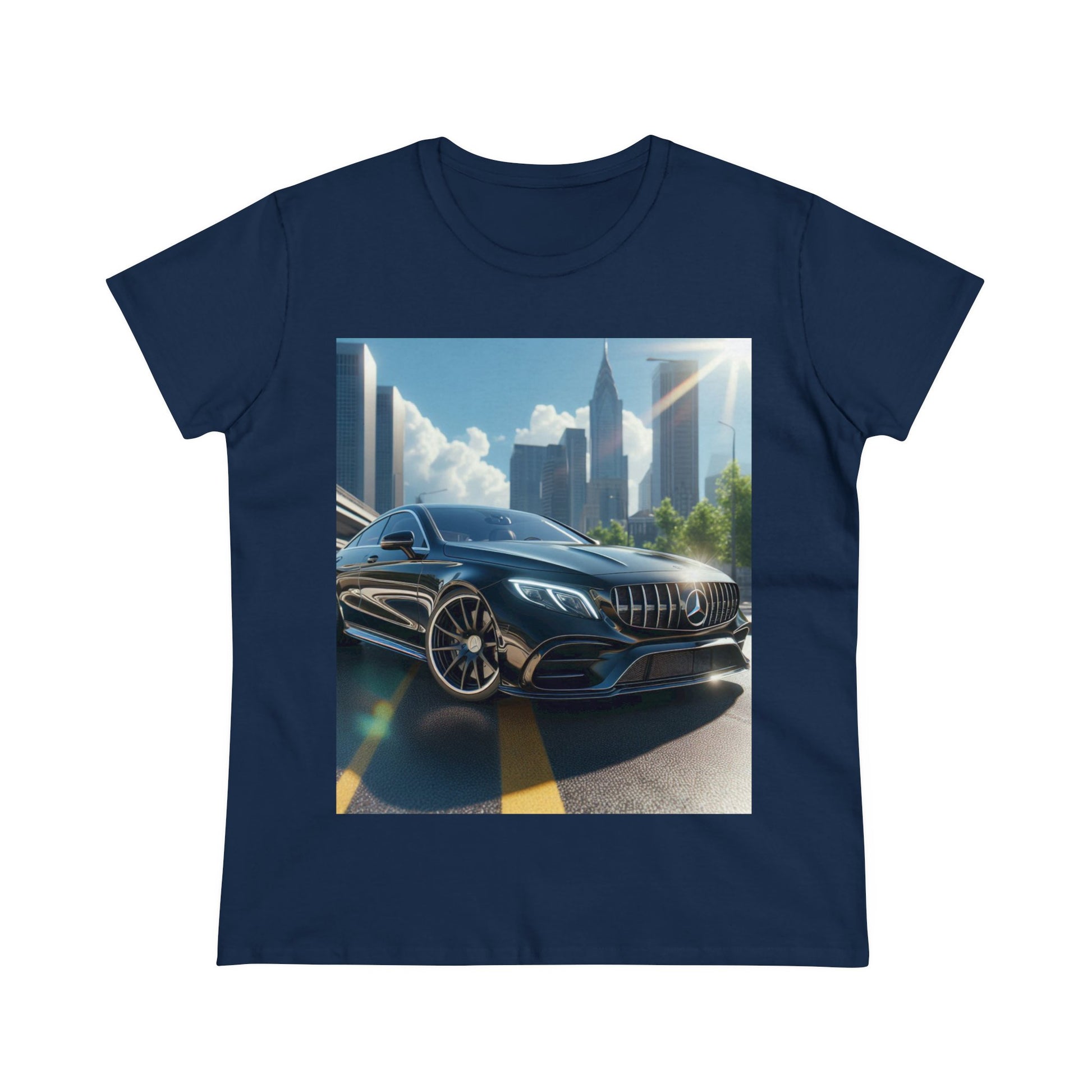 Black Mercedes T-Shirt T-Shirt Printify Navy S