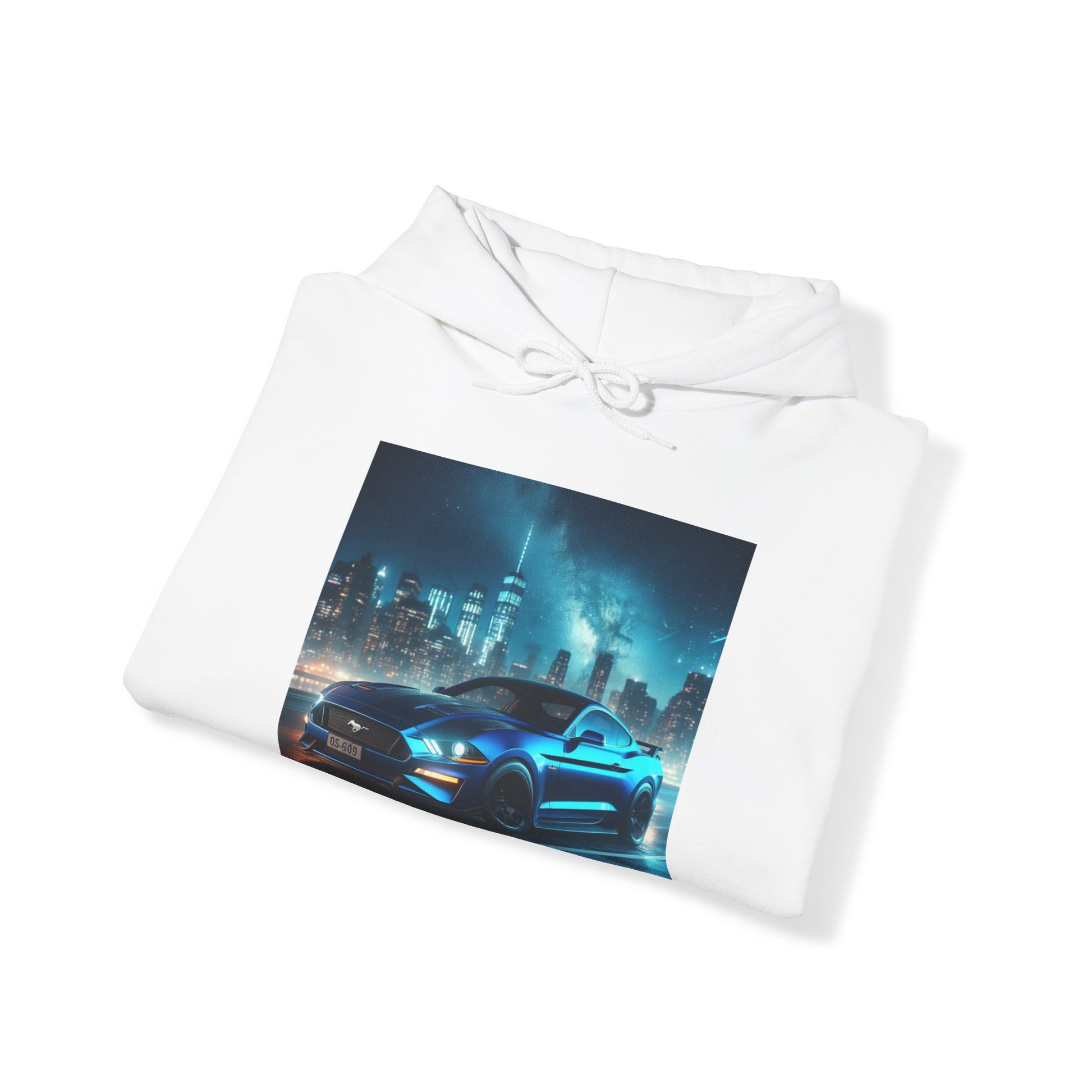 Blue Mustang Hoodie Hoodie Printify