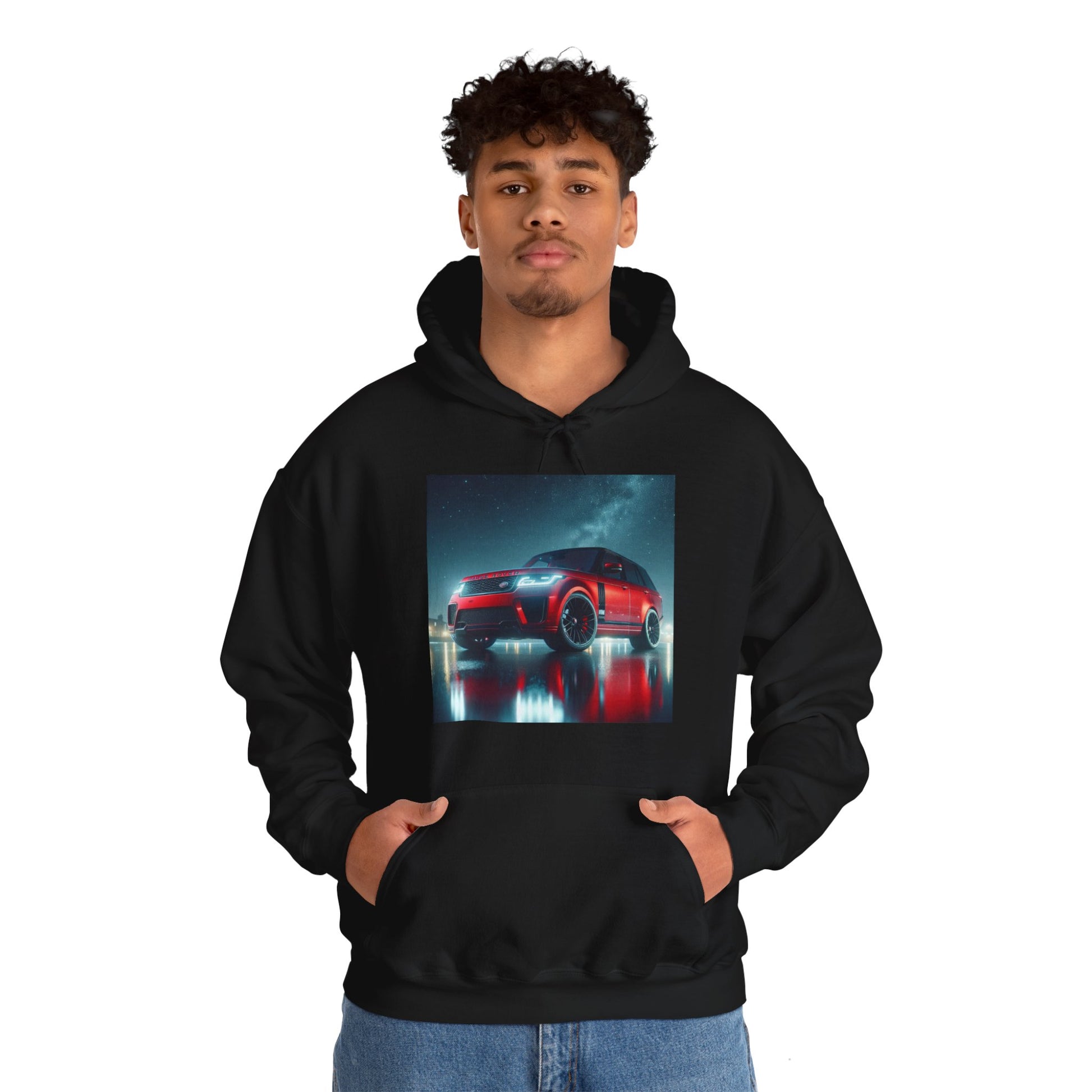 Red Range Rover Hoodie Hoodie Printify