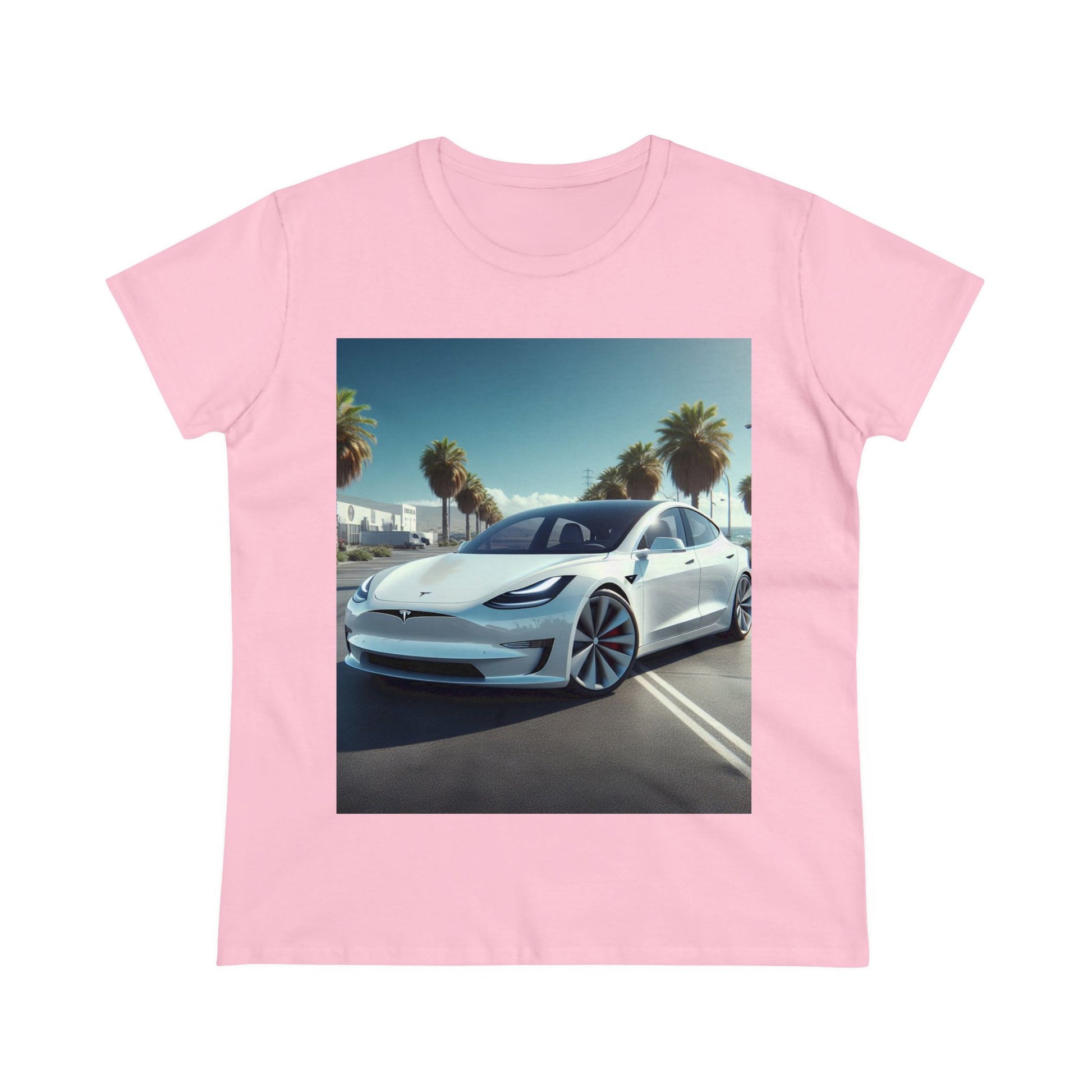 White Tesla T-Shirt T-Shirt Printify Light Pink S