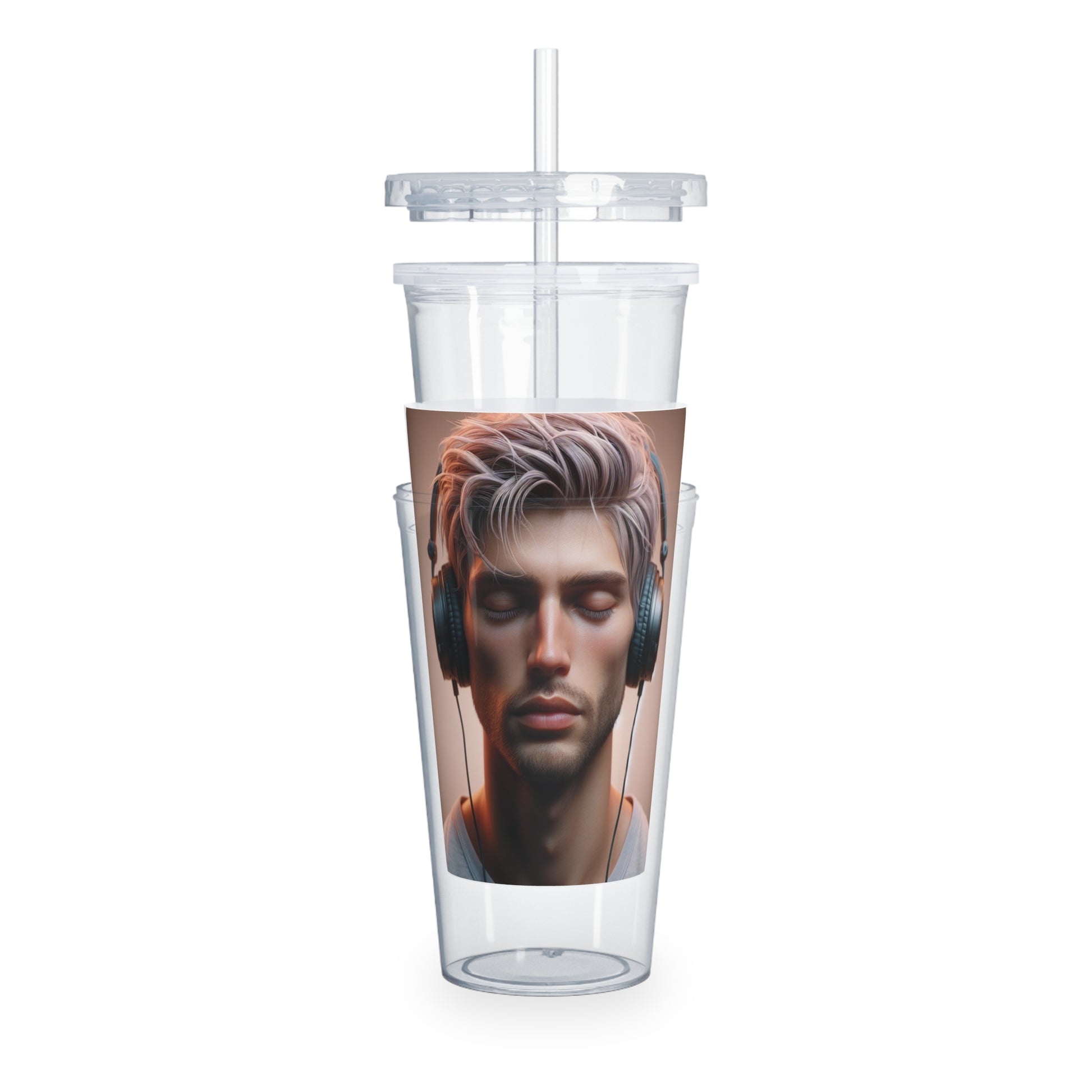 Music Vibes Tumbler with Straw Mug Printify