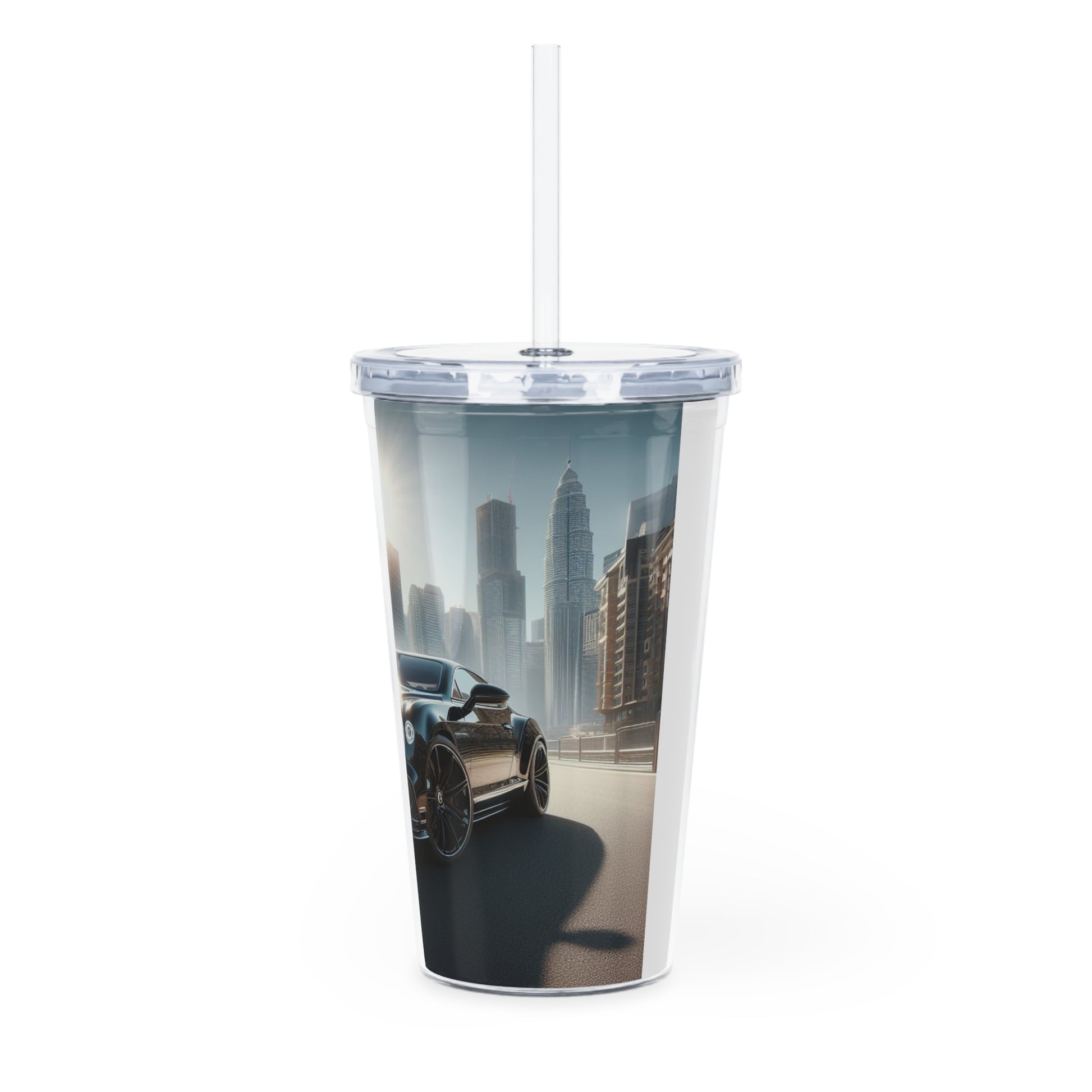 Black Bentley Tumbler with Straw Mug Printify