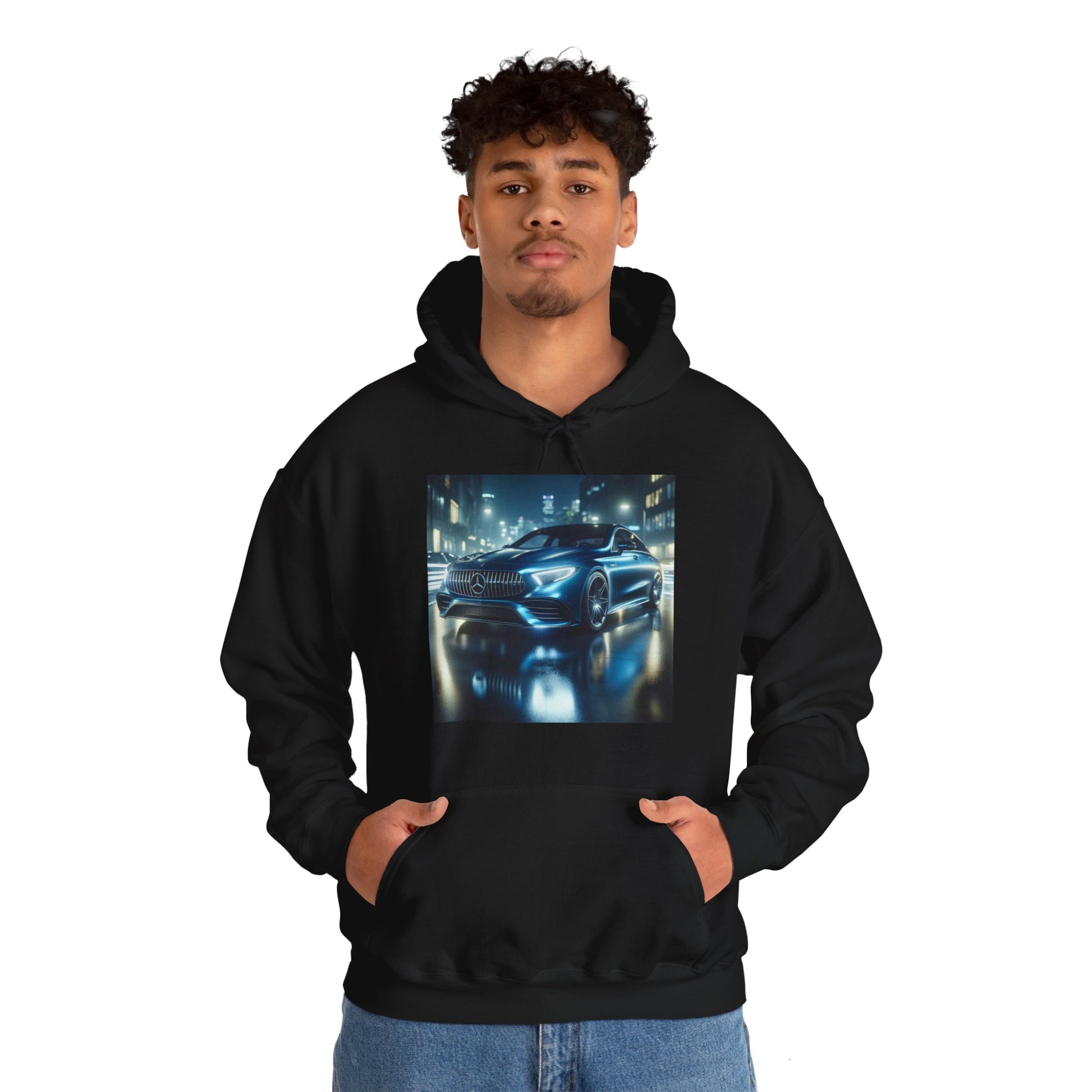 Blue Mercedes Hoodie Hoodie Printify